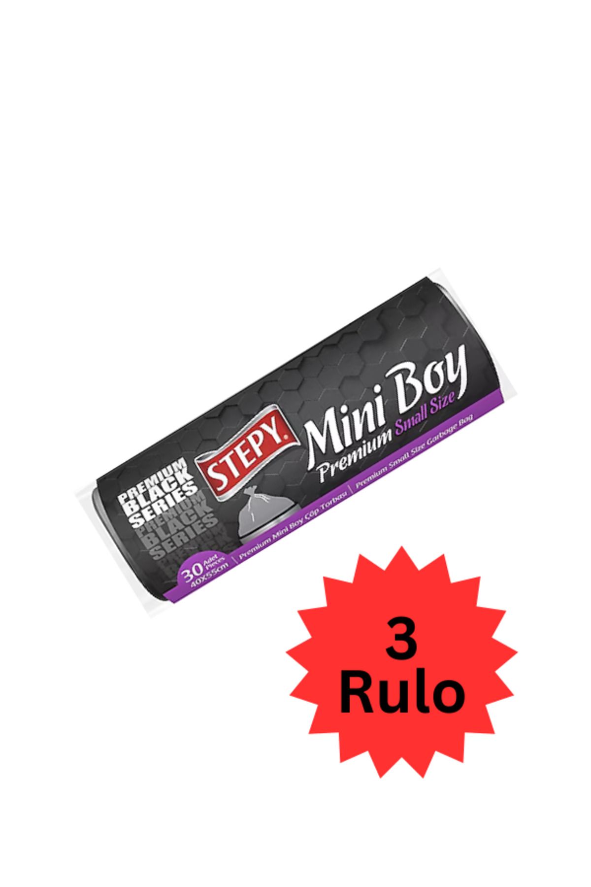 SHIZUKA Mini Boy Siyah 30'lu 3 Rulo Çöp Poşeti