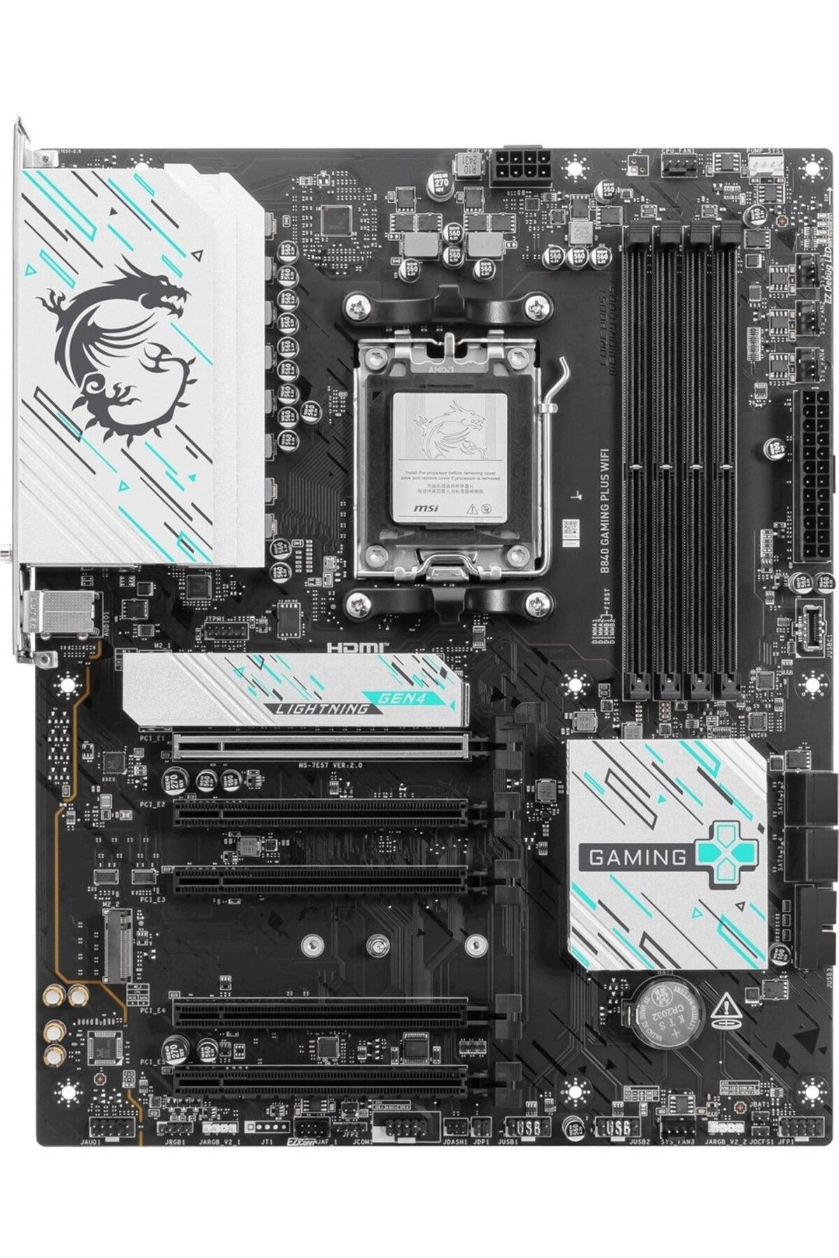MSI B840 Gaming Plus Wifi 8000Mhz (Oc) Ddr5 Soket Am5 M.2 Hdmi Atx Anakart