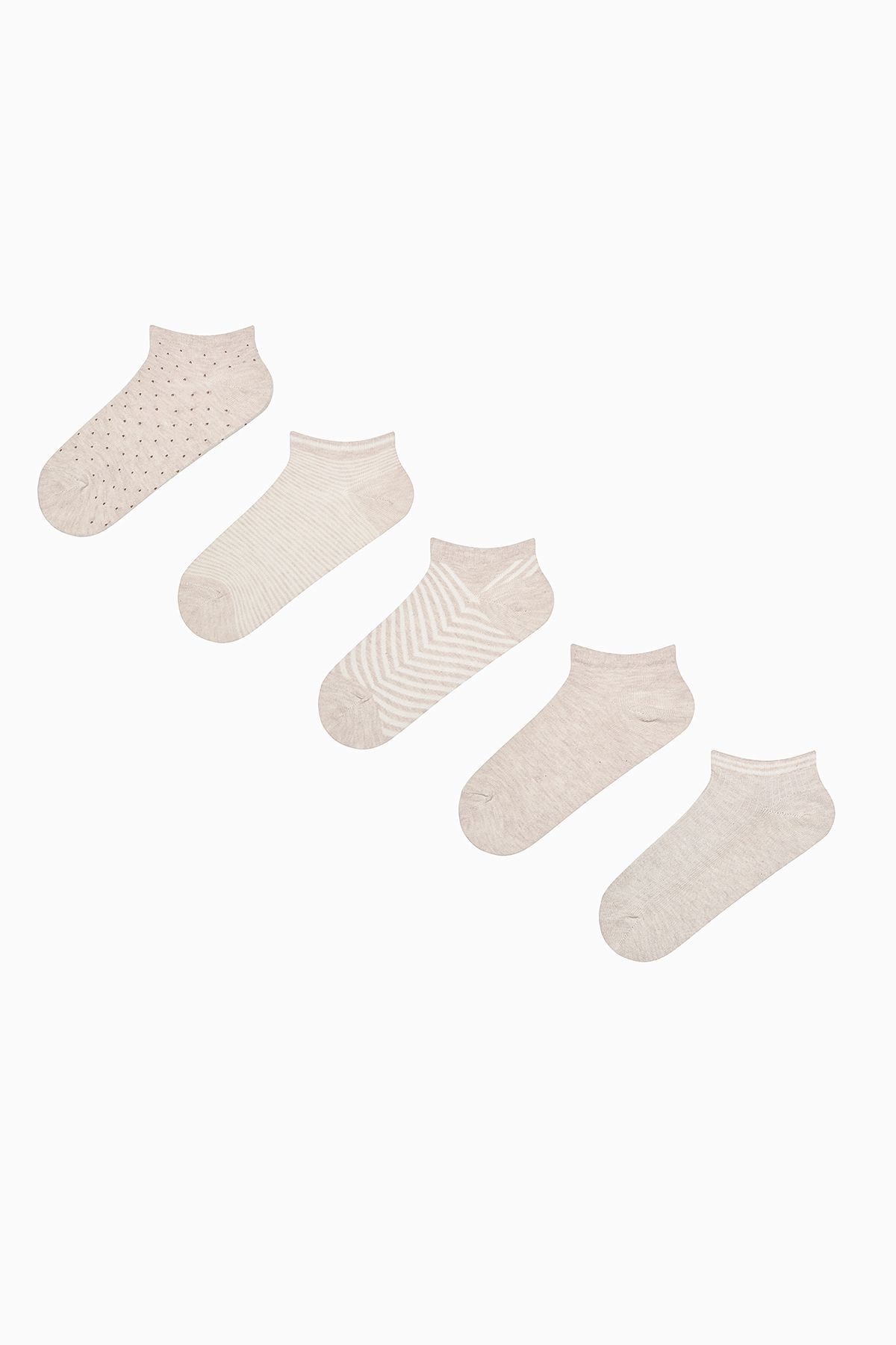 Penti Multiple Pattern Bej 5li Patik Çorap