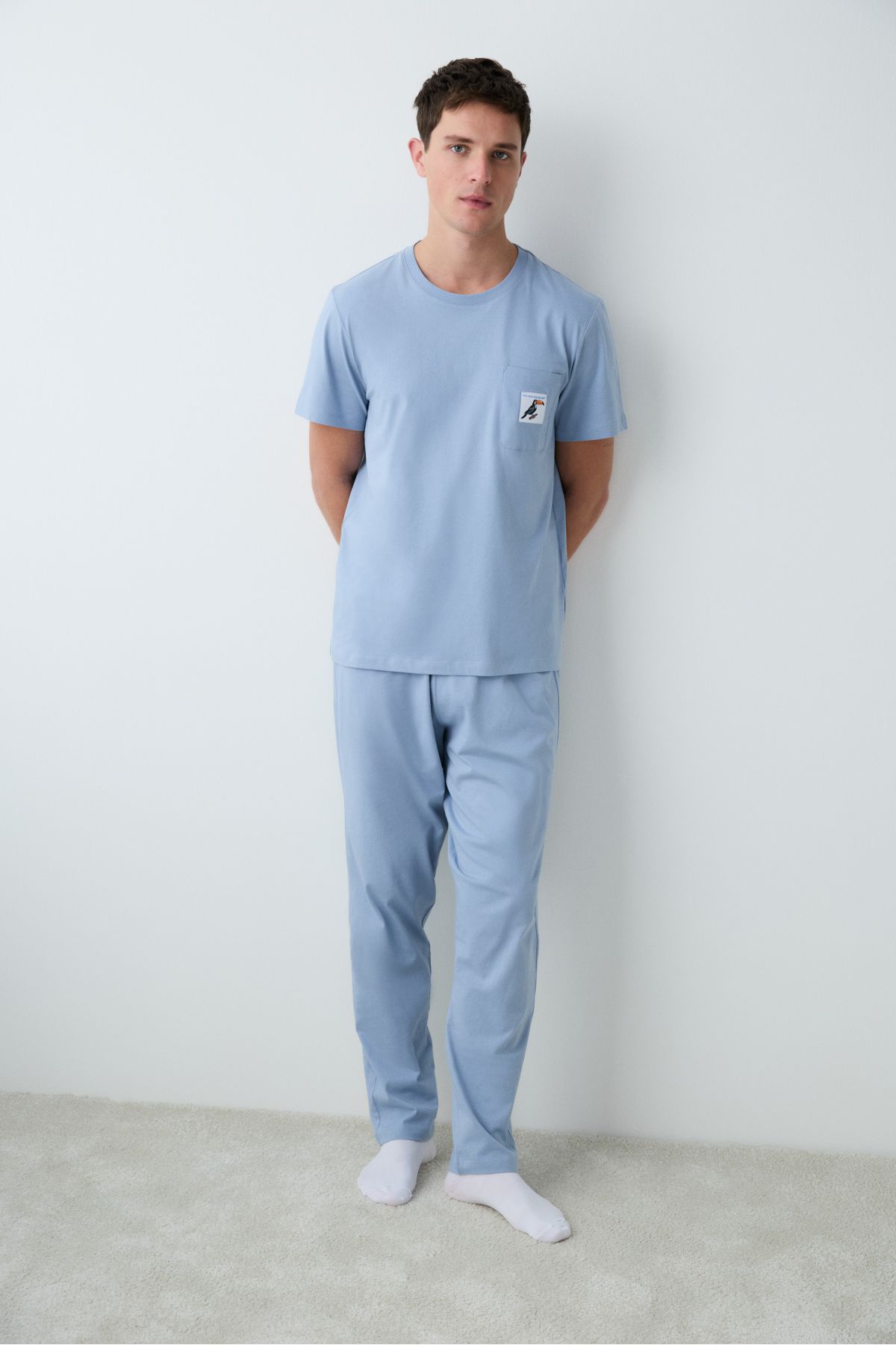 Penti Bird Mavi Pantolon Pijama Takımı
