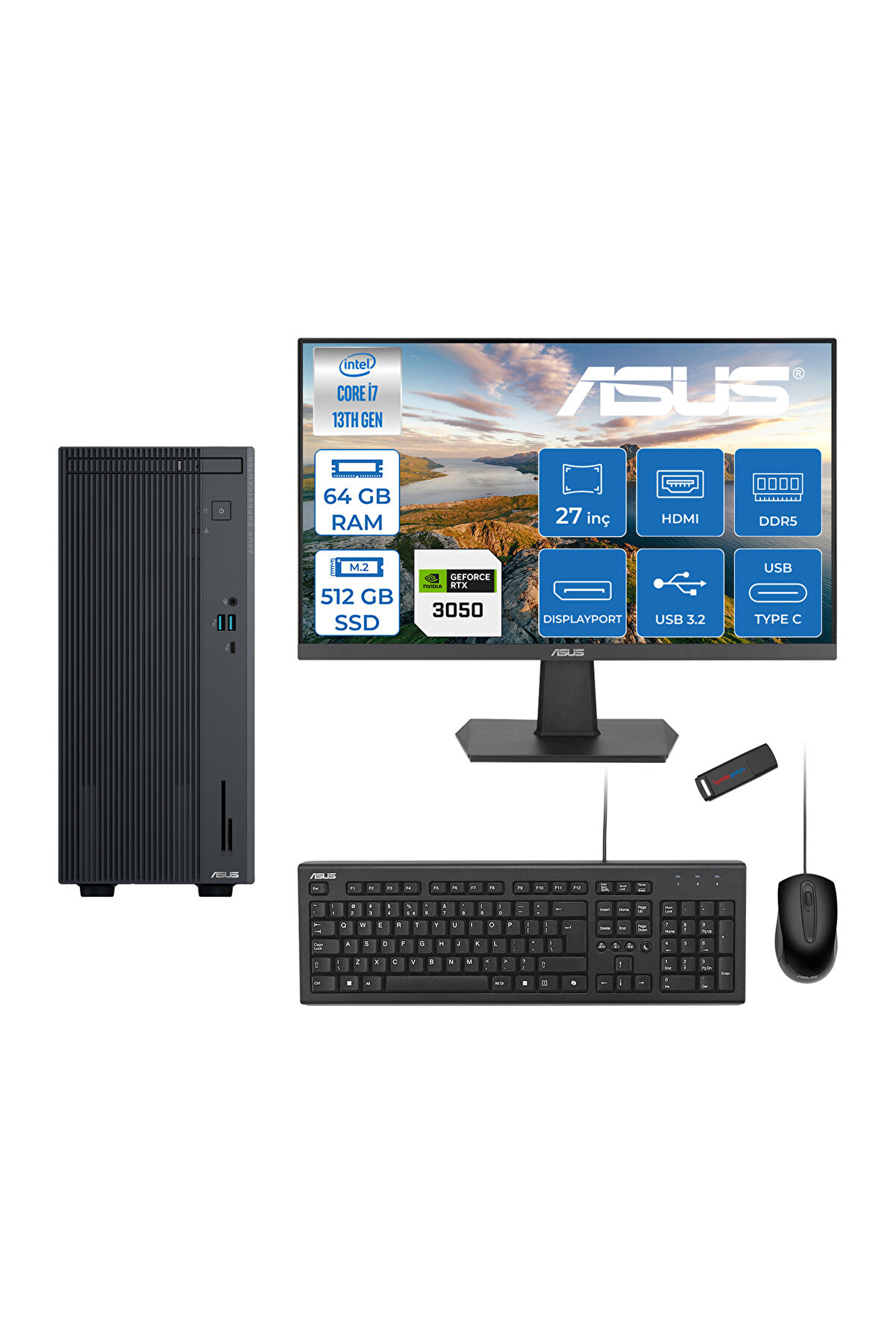 Expertcenter P500MV I7-13620H 64GB 512GB SSD Freedos 6GB/RTX3050 27