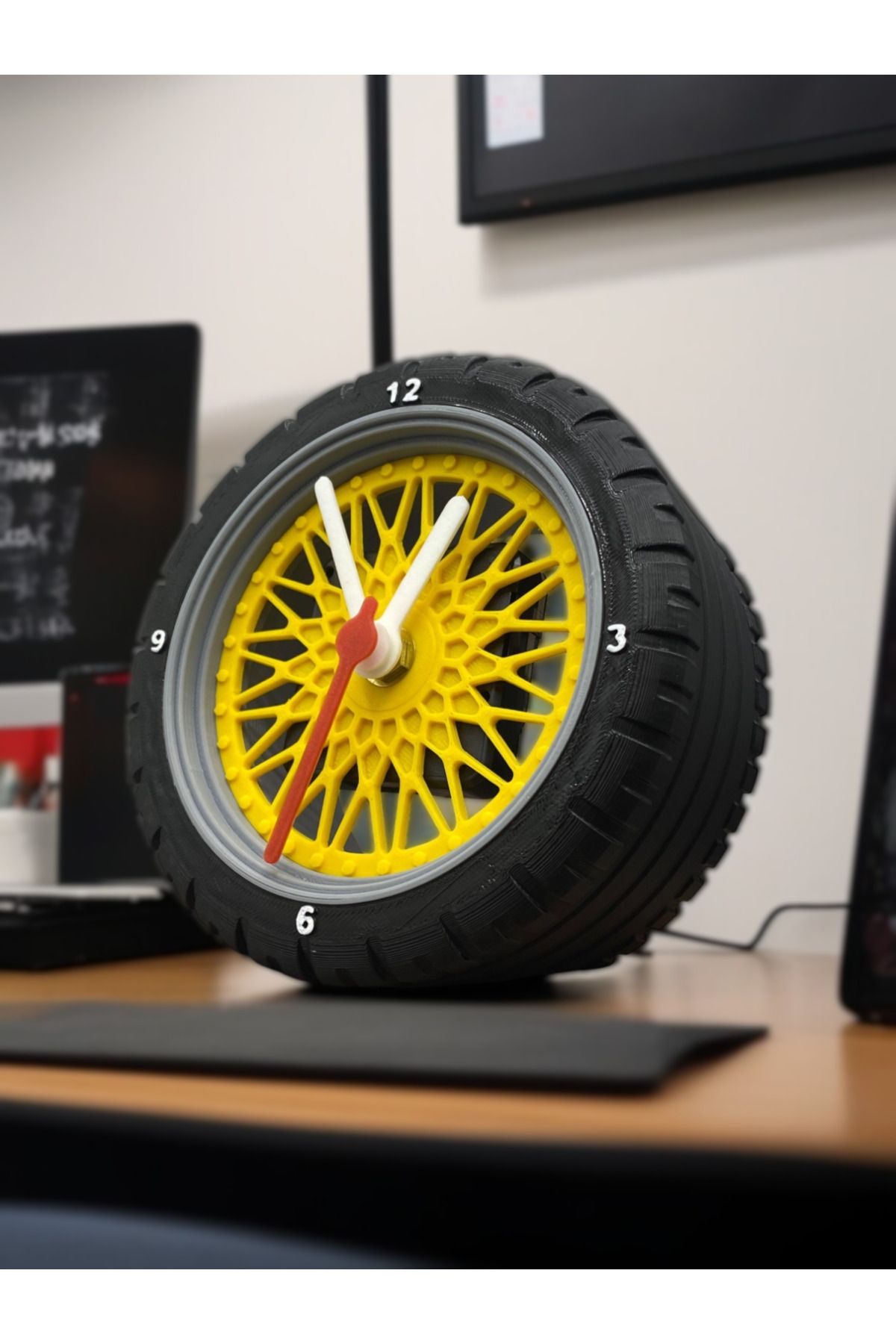 Megart BBS Jant Tasarımlı Dekoratif Masaüstü Saat Analog Saat