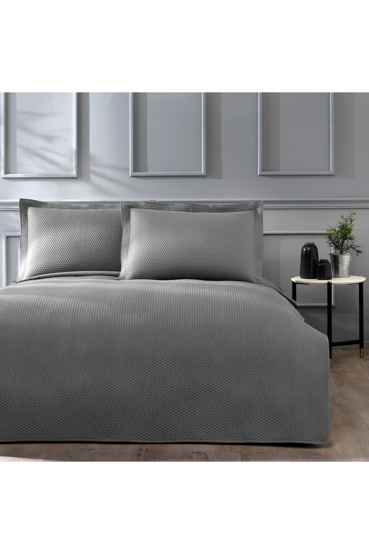 Linens Mist Tek Kişilik Yatak Örtüsü Seti Gri