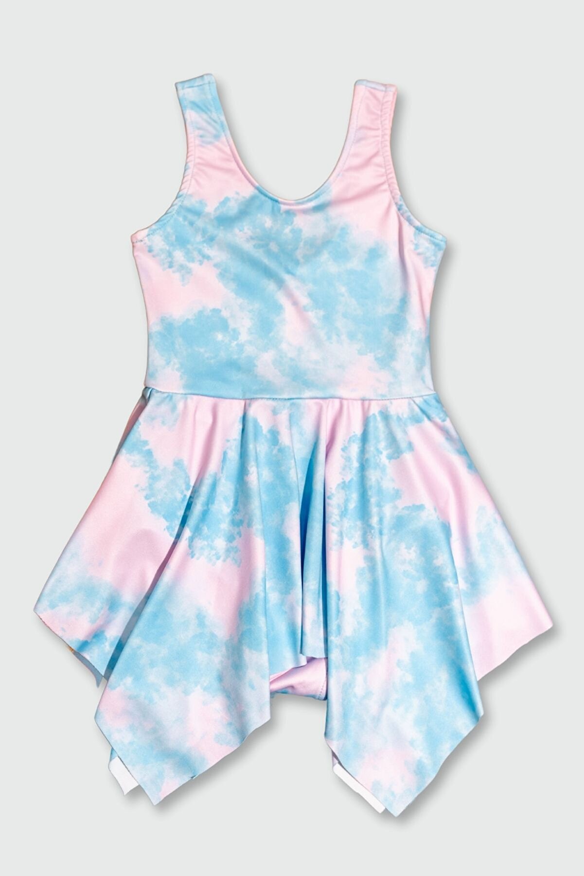 Beniizle Etekli Batik Desenli Kız Çocuk Mayo - Doğal ve Güzel Renkler