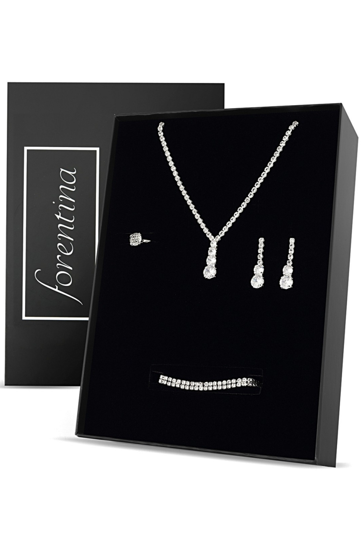 Forentina Gümüş Kaplama Su Yolu Düğün Takı Seti - Ps250200Tr