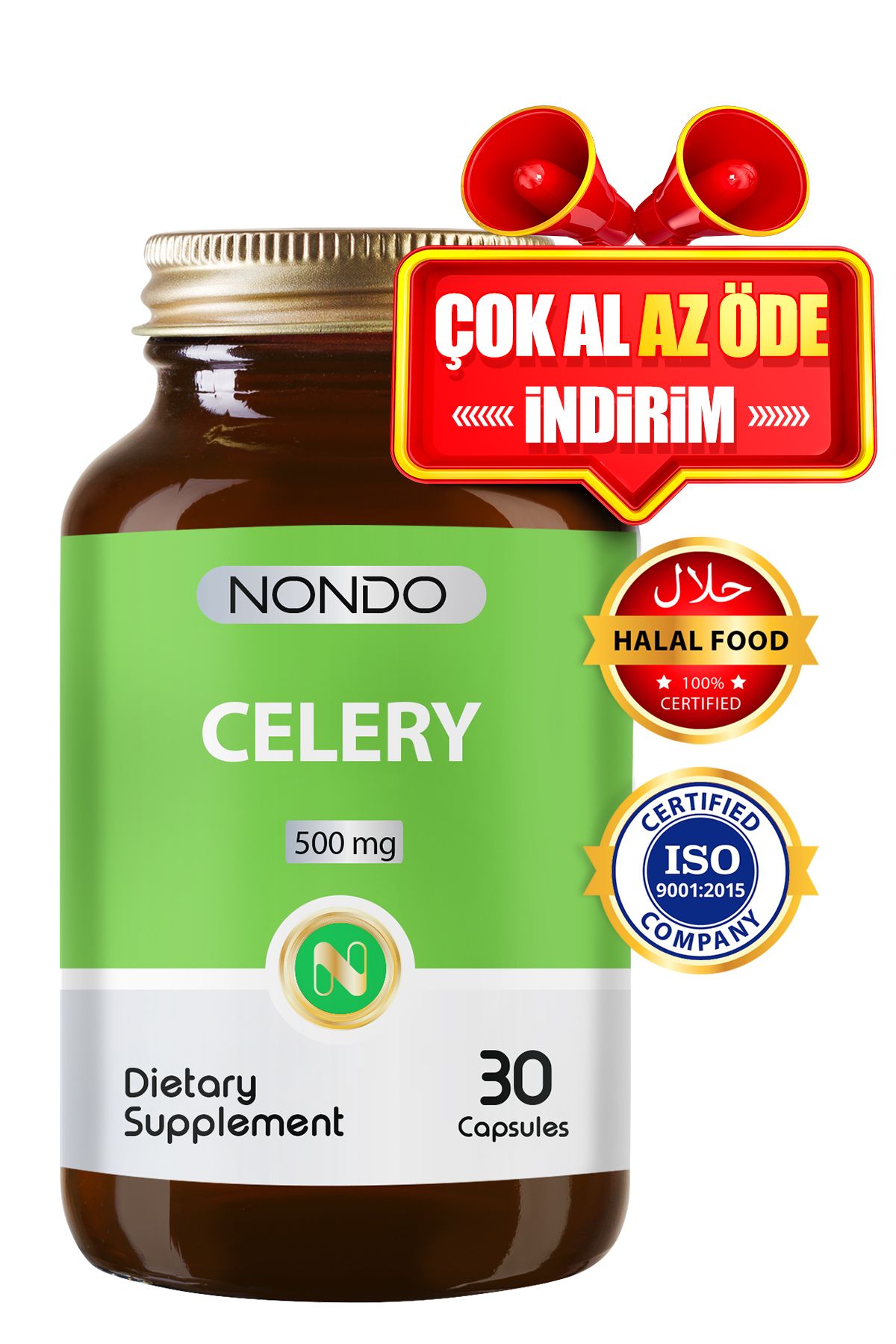 Nondo Celery Kereviz Ekstresi 500 mg 30 Kapsül