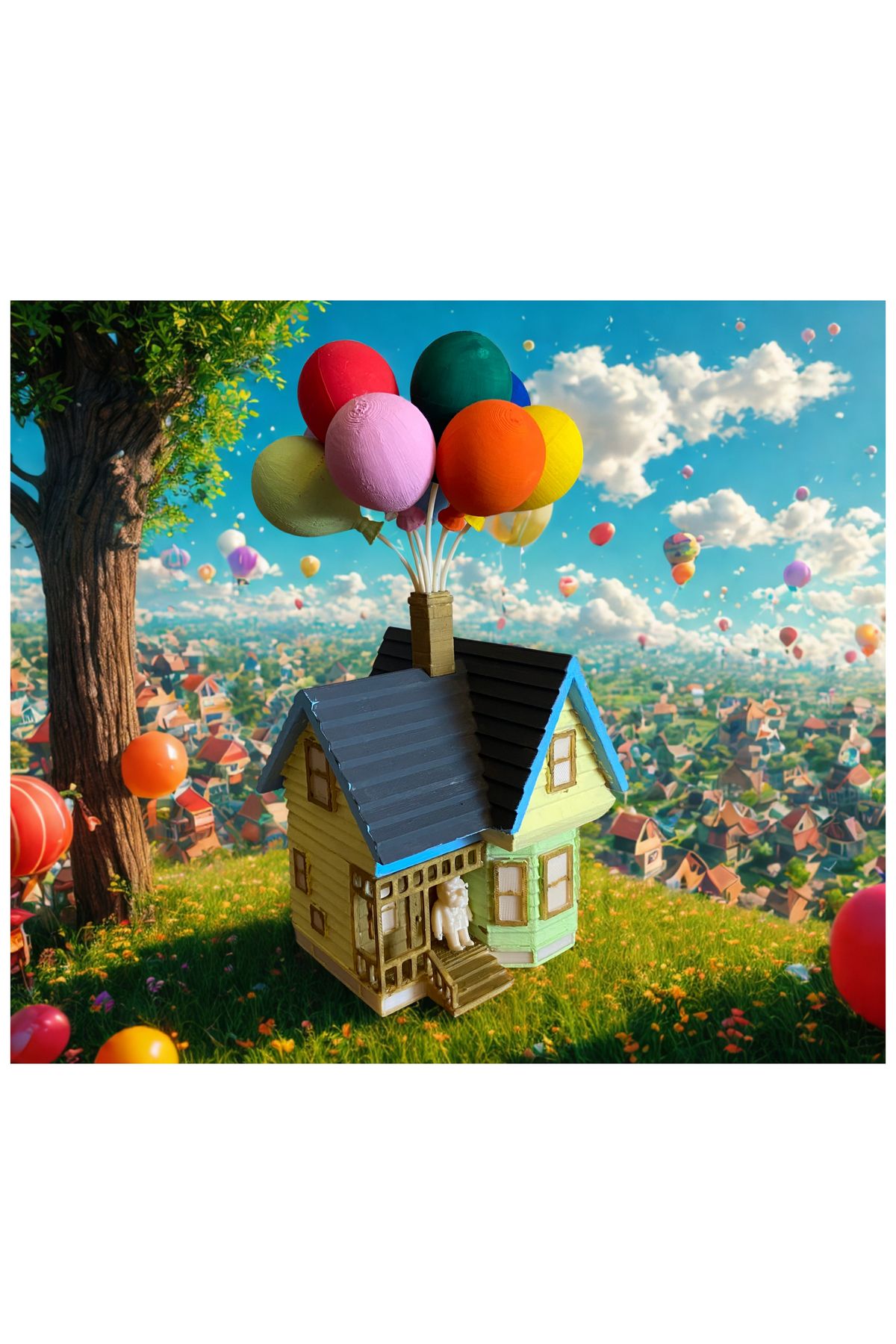 3DBASKILAR 3d Baskı Yukarı Bak Evi Ve Carl Fredricksen Figürü Boyama Seti Led Işıklı- Kendin Yap Seti