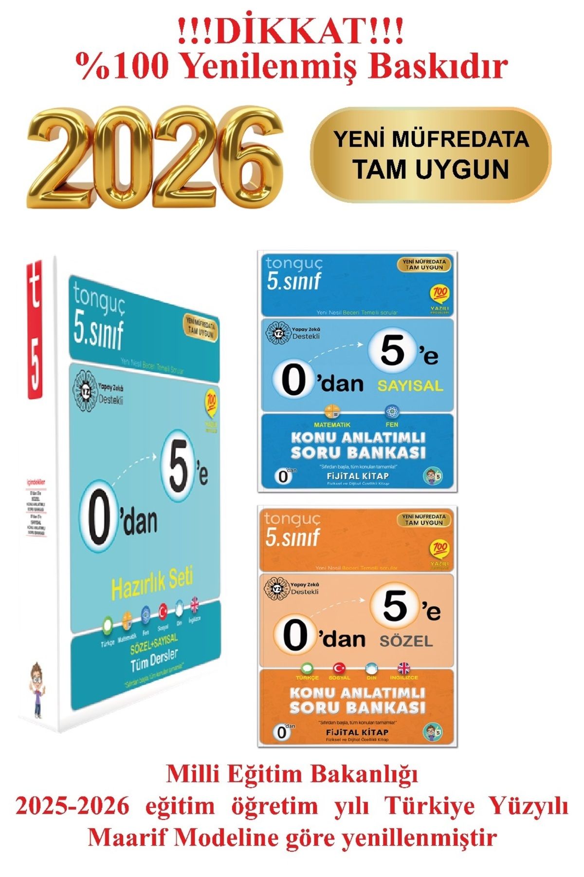 Tonguç Yayınları 0'dan 5'e Konu Anlatımlı Hazırlık Seti ( Sayısal - Sözel )