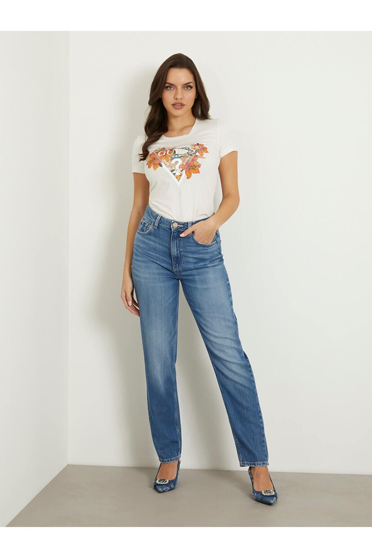 شلوار جین آبی زنانه جوان Guess - کد 822818816