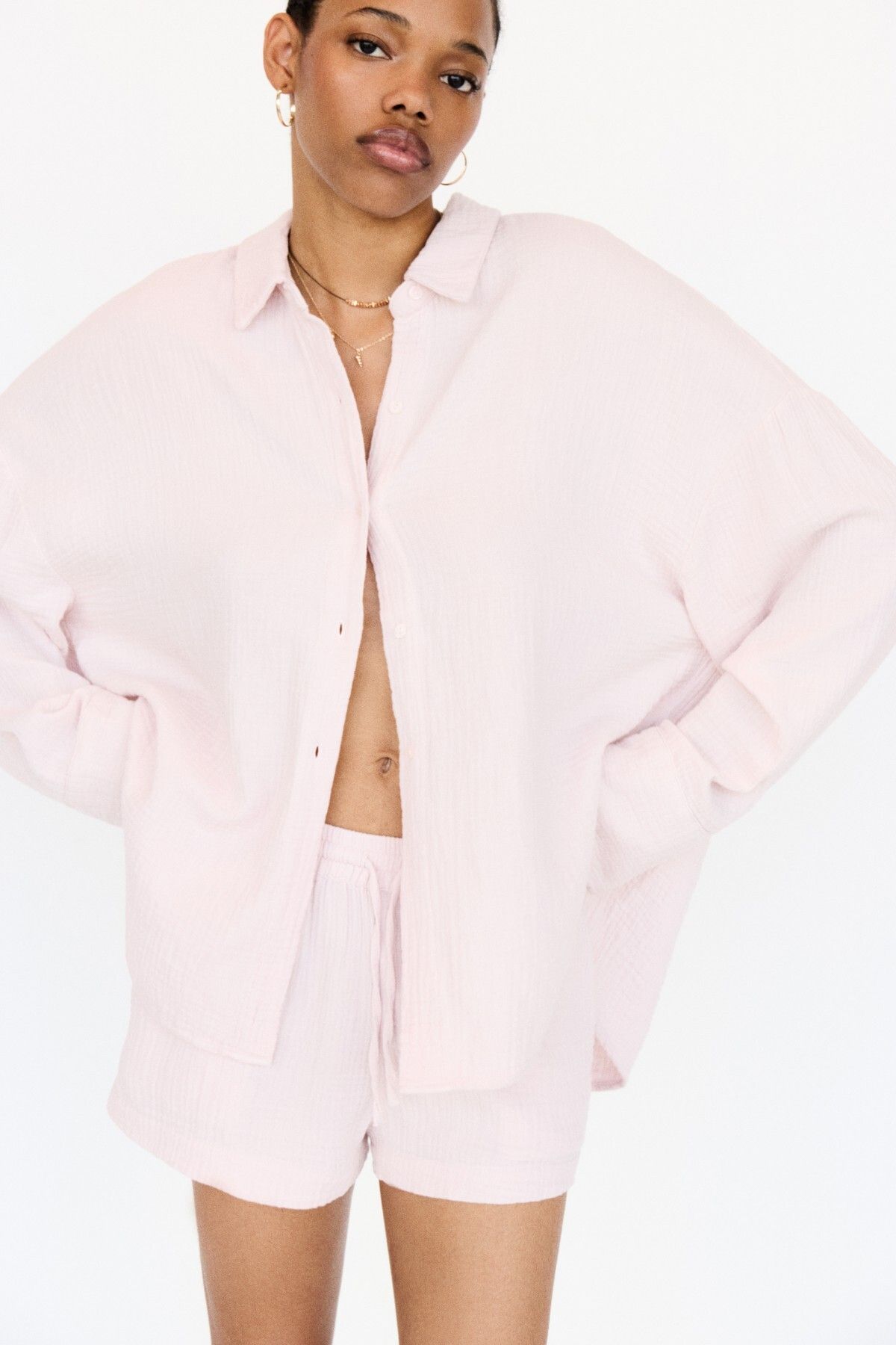 Pull & Bear Rustik dokulu gömlek