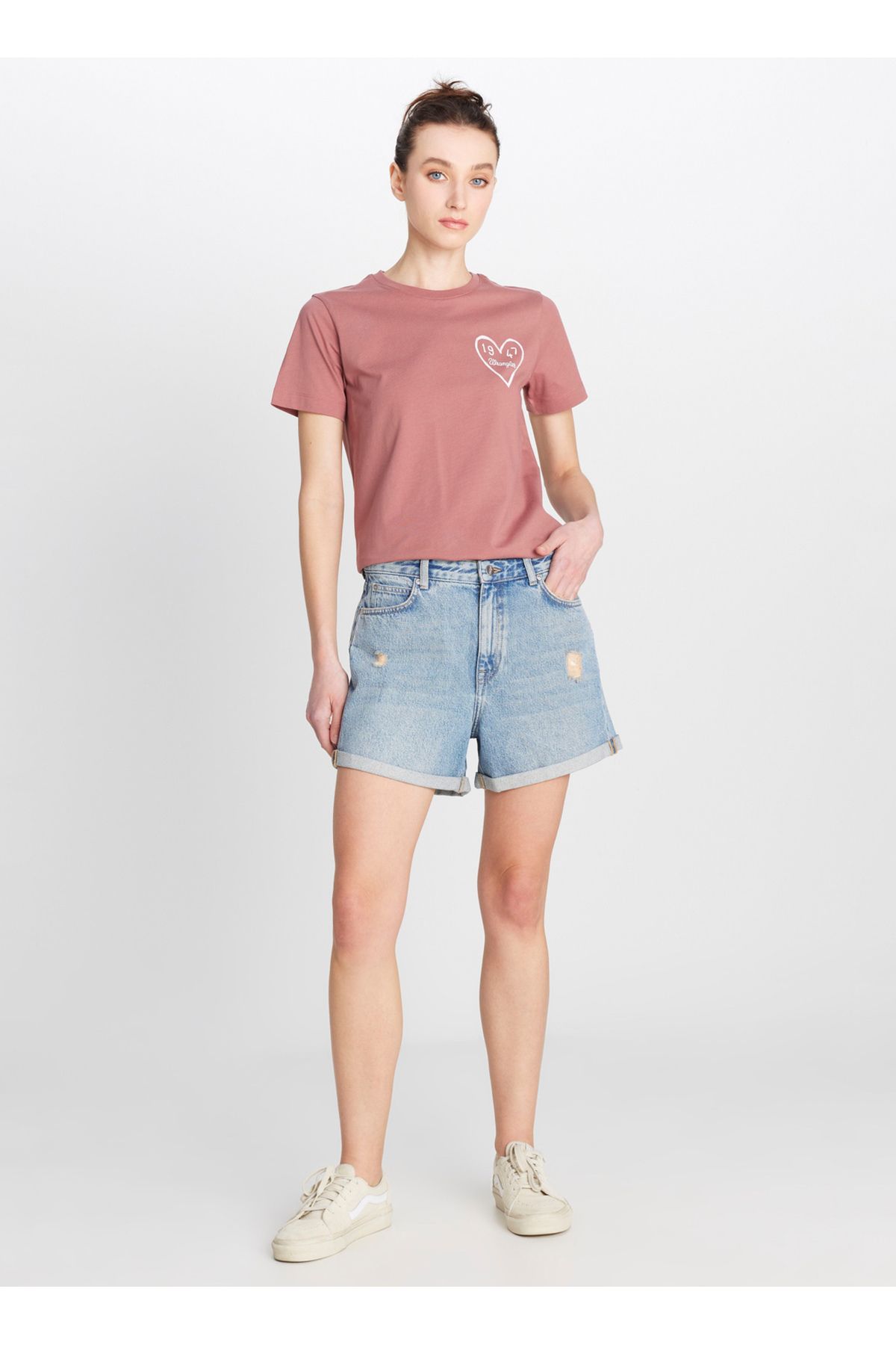 Wrangler Normal Bel Regular Fit Mavi Kadın Şort W2510772400-Kısa Denim Şort