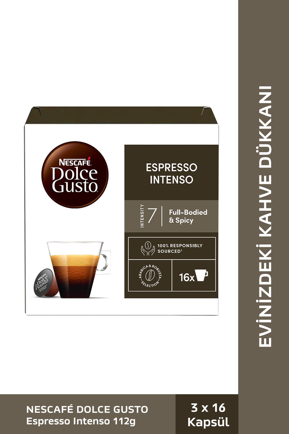 Nescafe Dolce Gusto Coffee Espresso Intenso 16 Kapsül X 3 Adet