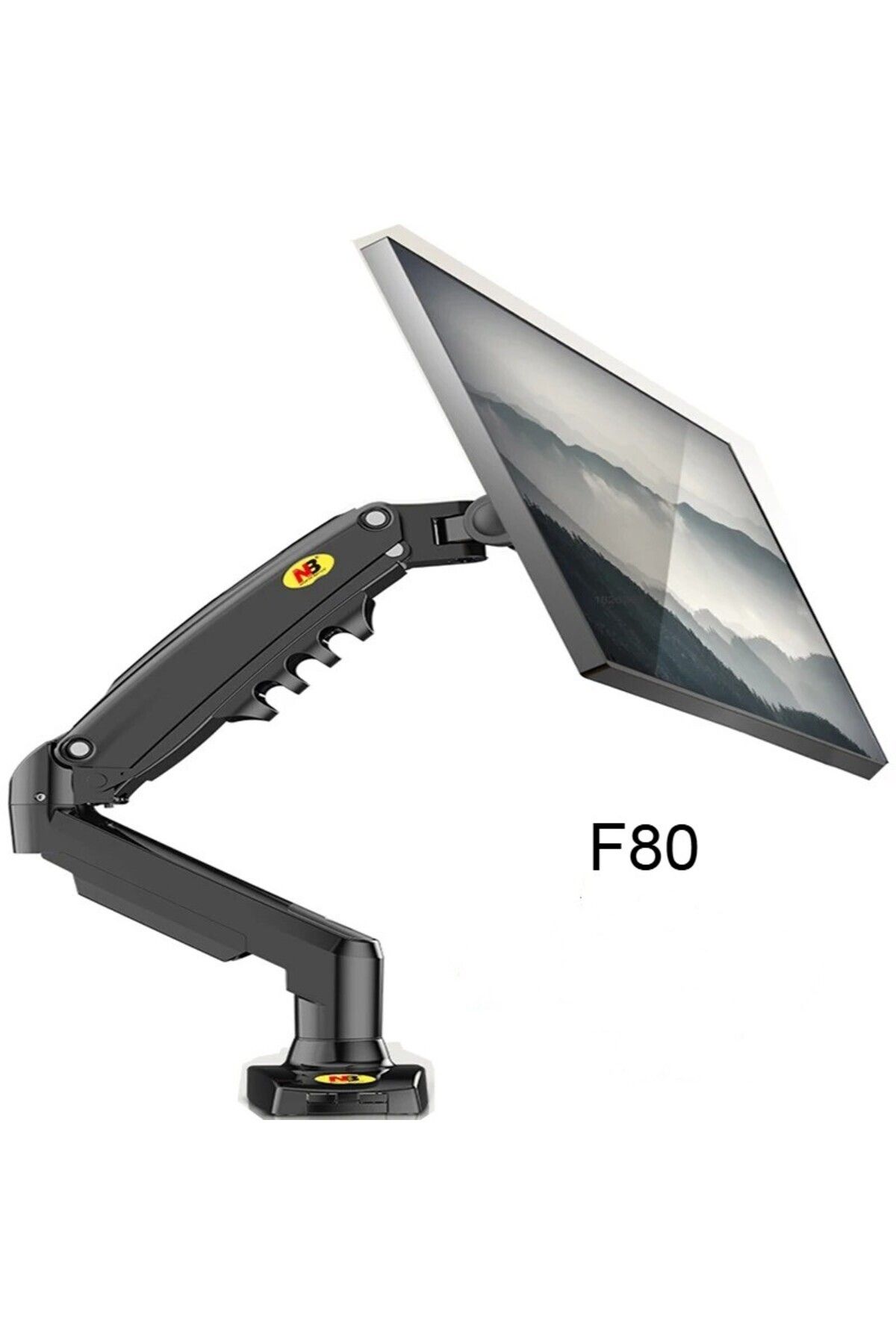 MDS NB F80 Yeni Tek Kol Amortisörlü Led /Lcd Vesa Monitör Standı Tutucu 17-30" 360° Dönebilir 2-9 Kg Şık