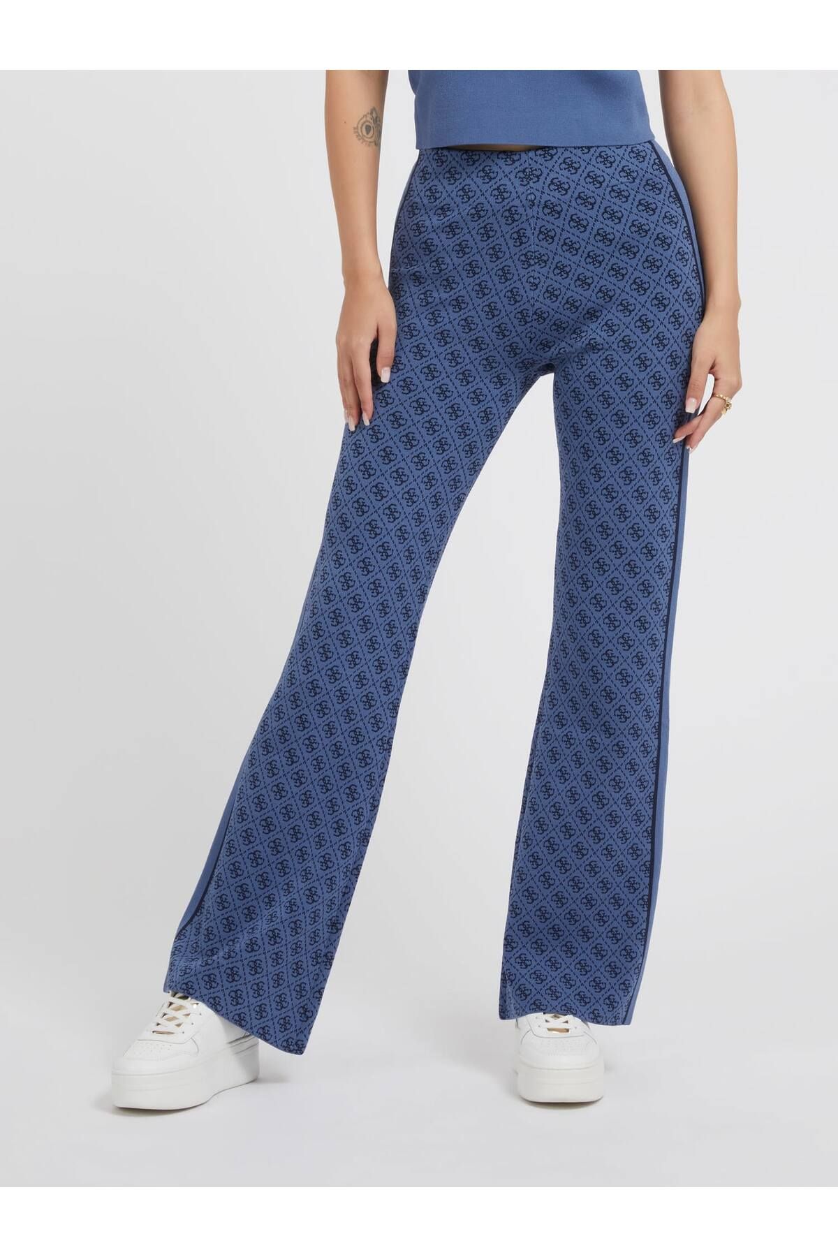 Guess Yüksek Bel Regular Fit Lacivert Kadın Pantolon W3YB38Z37K0F33B