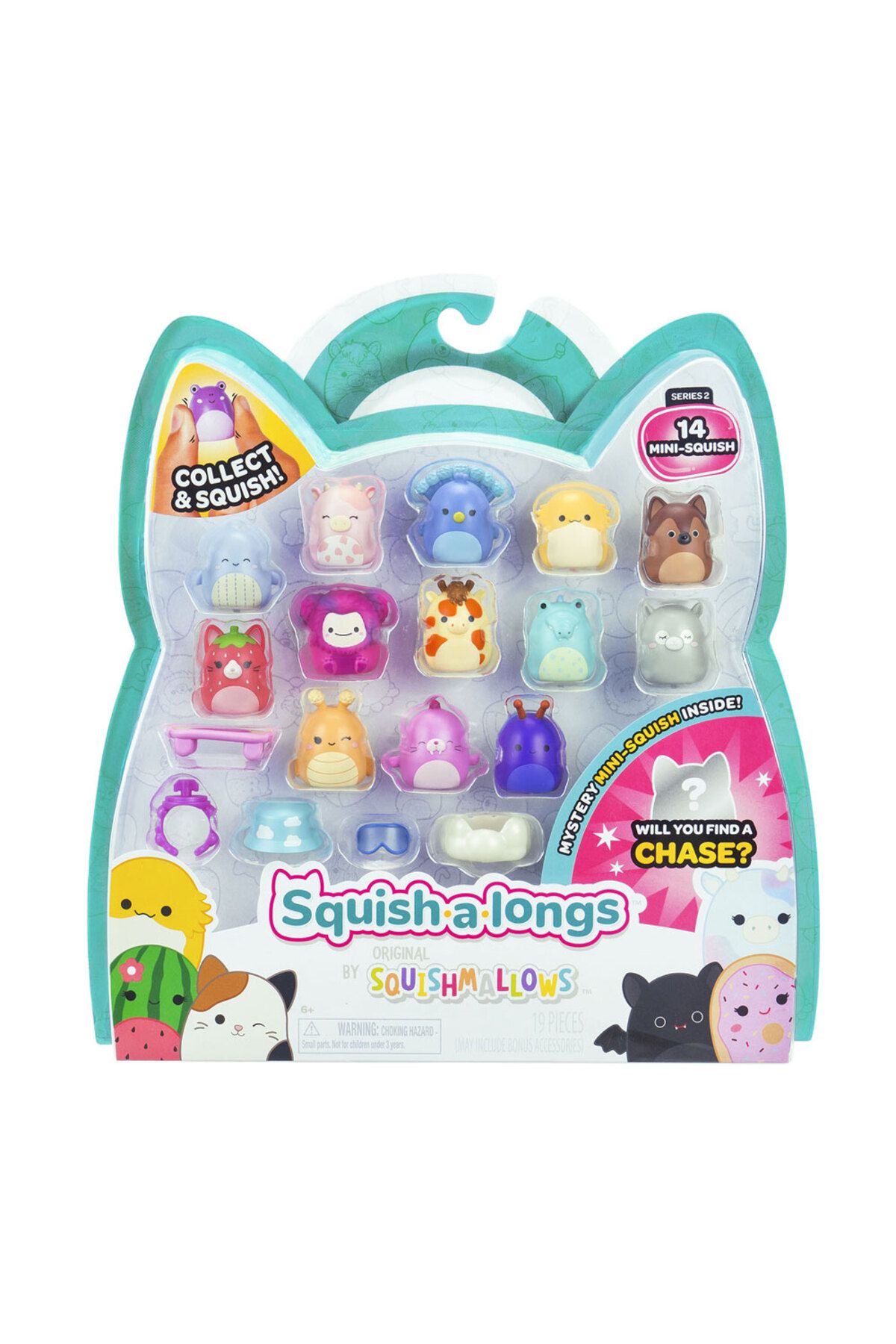 Squishmallows Squish-a-longs 14 Figür + Yüzük Set Seri 2 AL0066