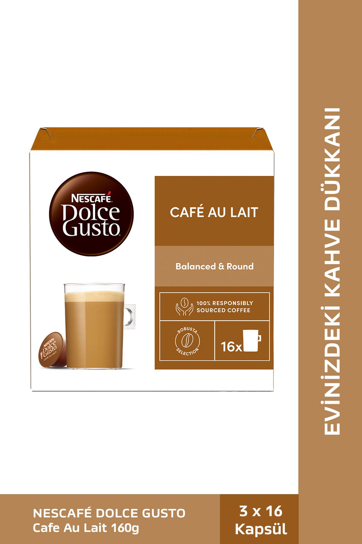 Nescafe Dolce Gusto Coffee Cafe Au Lait 16 Kapsül X 3 Adet