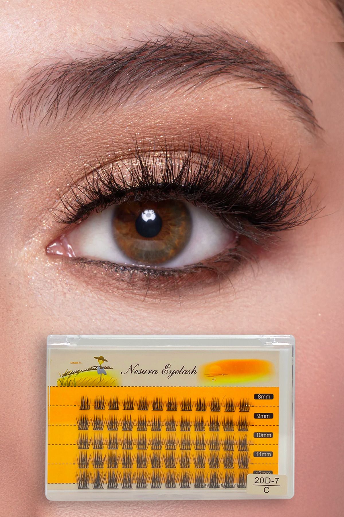 NESURA EYELASH Nesura 20d Mix Tekli Demet Kirpik, Tekli Takma Kirpik - No:7