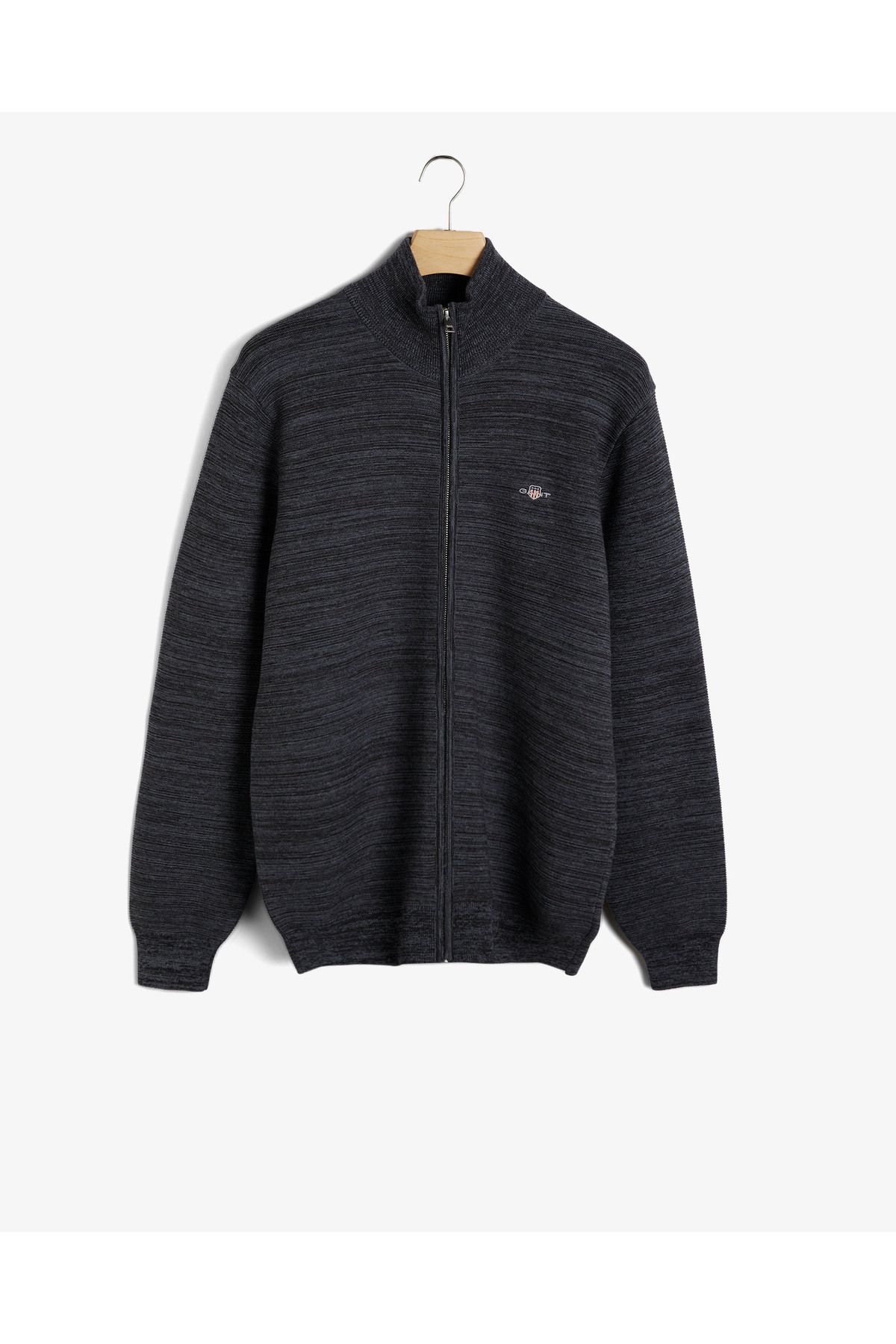 Gant Erkek Gri Regular Fit Fermuarlı Logolu Hırka