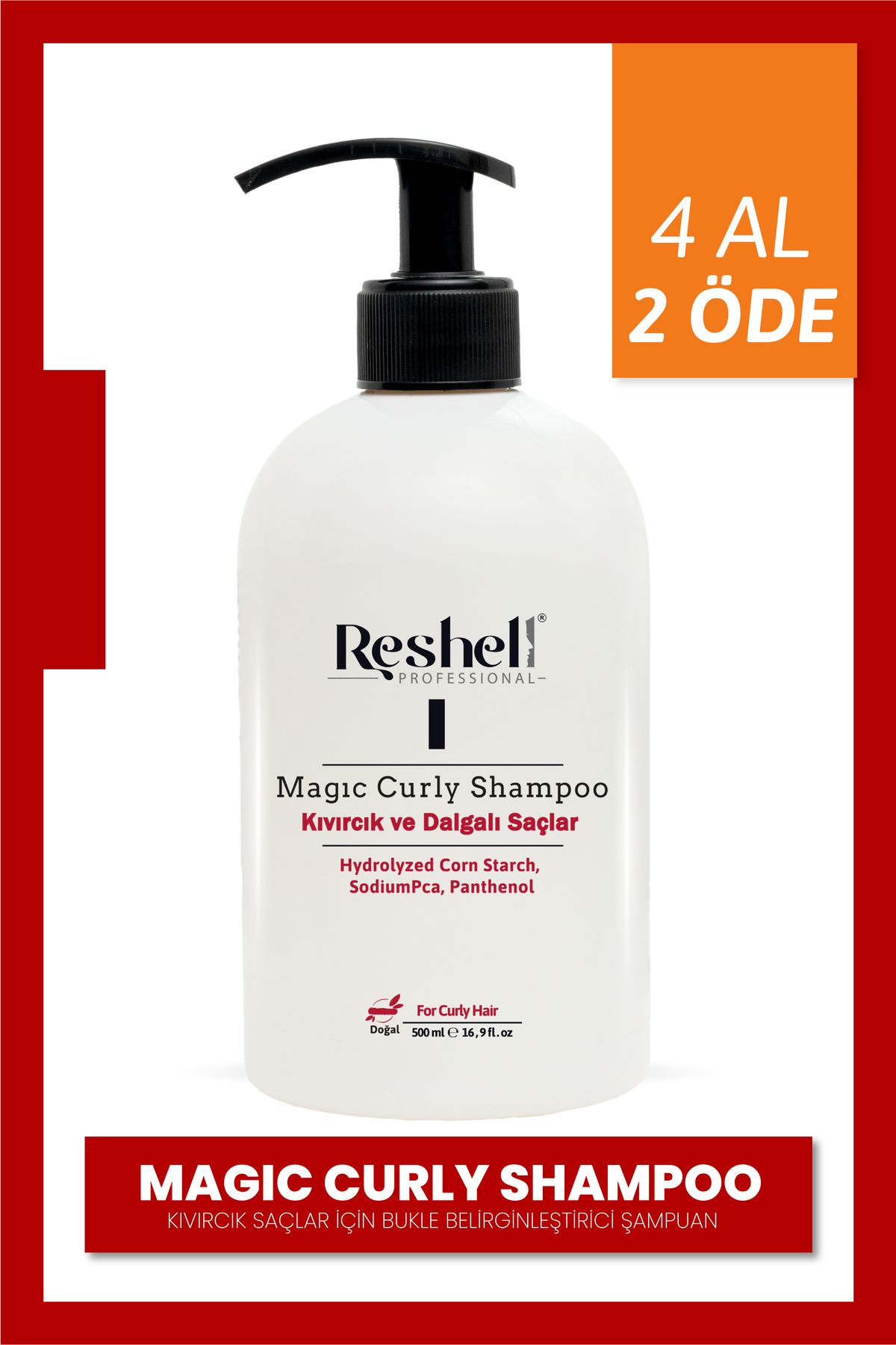 Reshell Kıvırcık Saçlar İçin Bukle Belirginleştirici Şampuan 500 ml