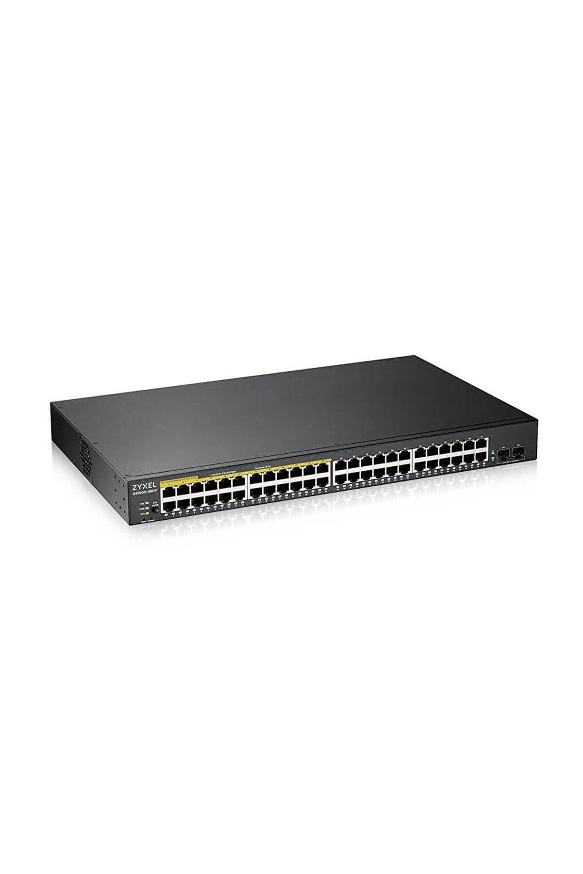 GS1900-48HP V2, 48 Port, Gigabit, 24 Port PoE 170W, 2 Port GigaBit SFP, Yönetilebilir, Rackmou