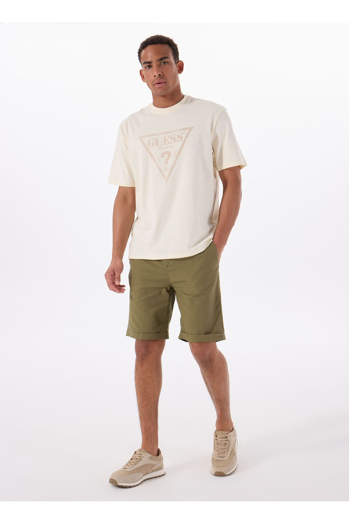 Guess Slim Fit Yeşil Erkek Şort M5GD55WH4EAG896 AXEL SHORT CO LIN