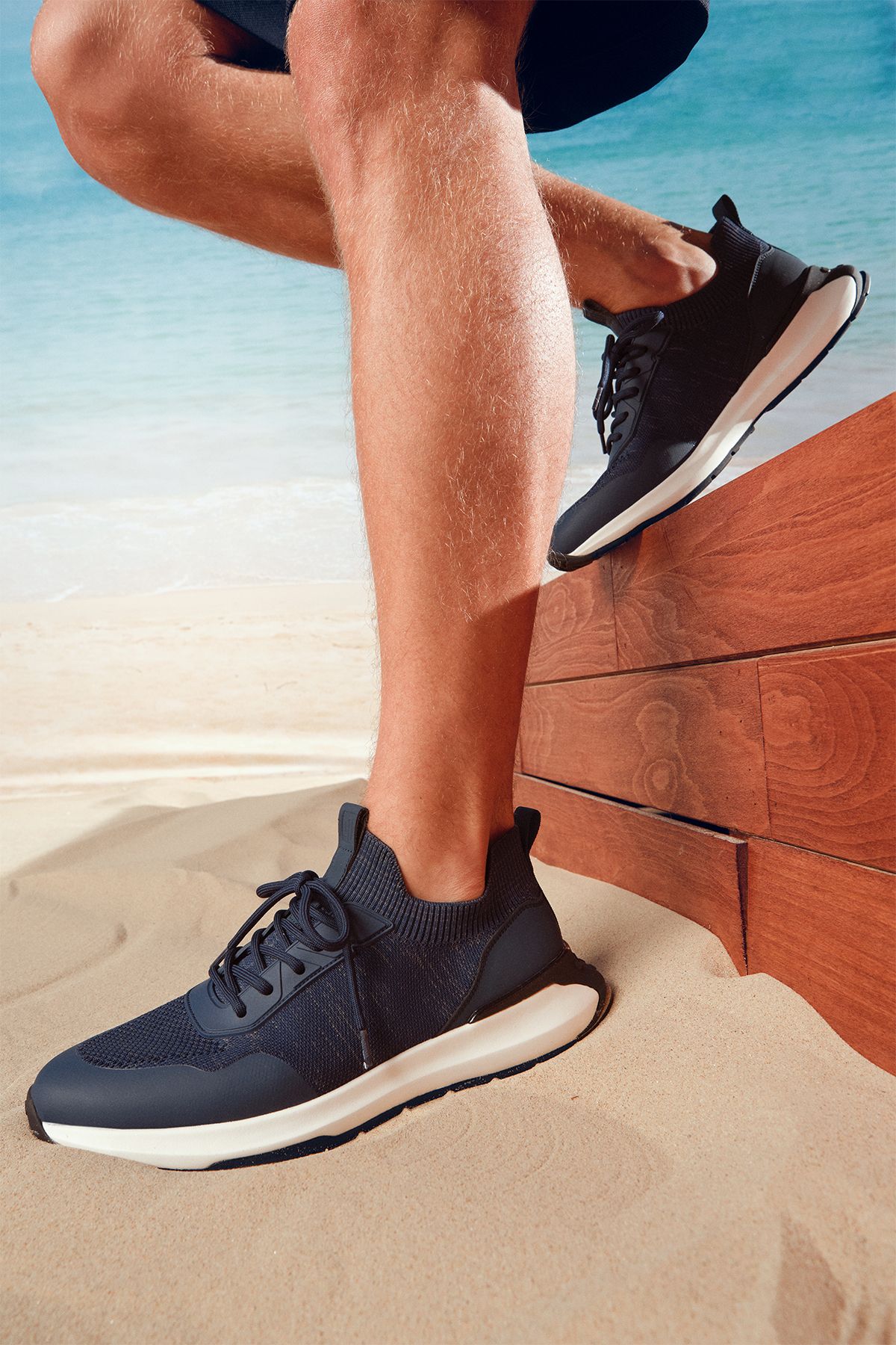 Derimod Zero Erkek Mavi Bağcıklı Kalın Tabanlı Kumaş Sneaker 24sfd69226f