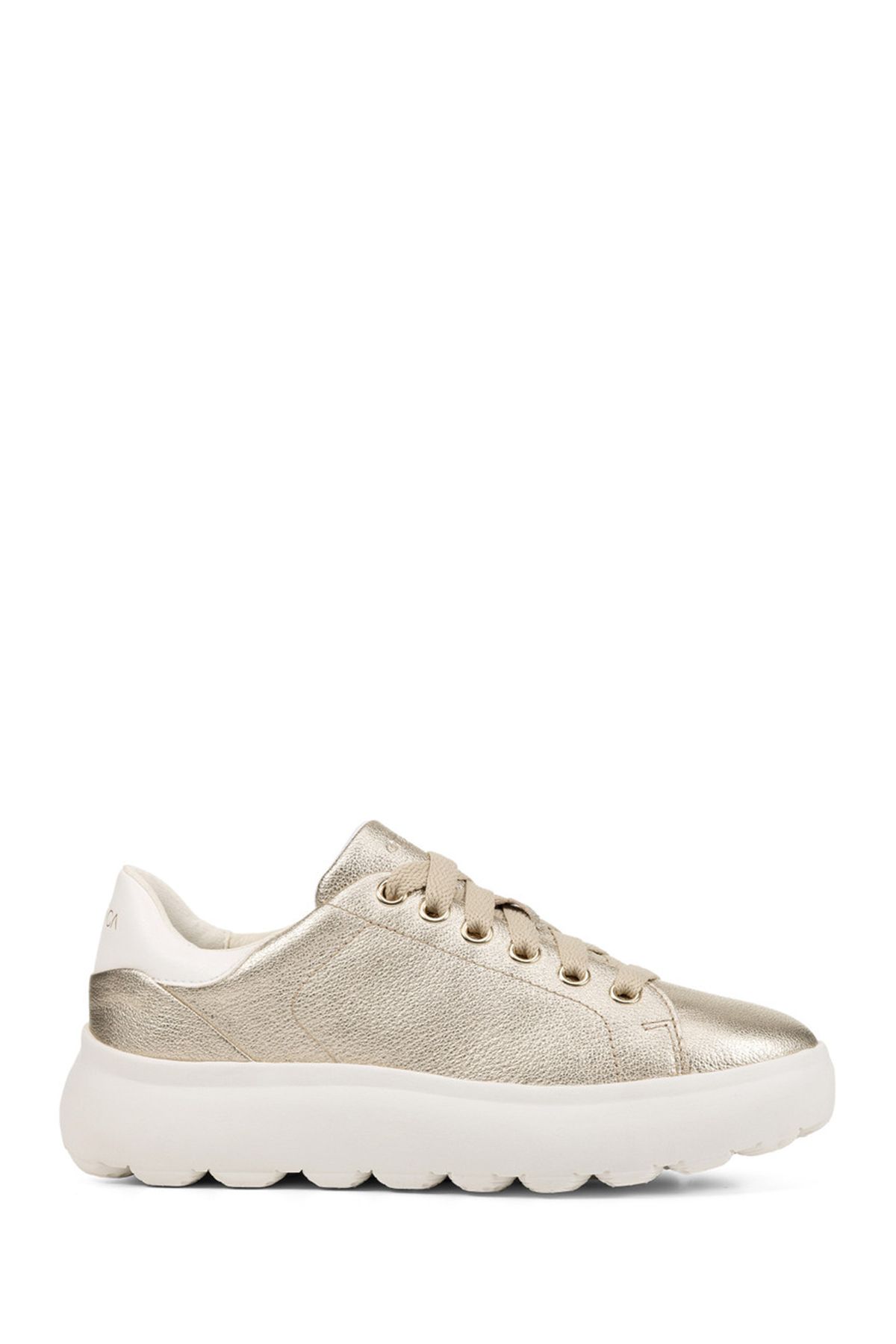Geox Kadın Gri Spherica Ec4.1 Bağcıklı Deri Sneaker D45tcc0bvbcc2x1r