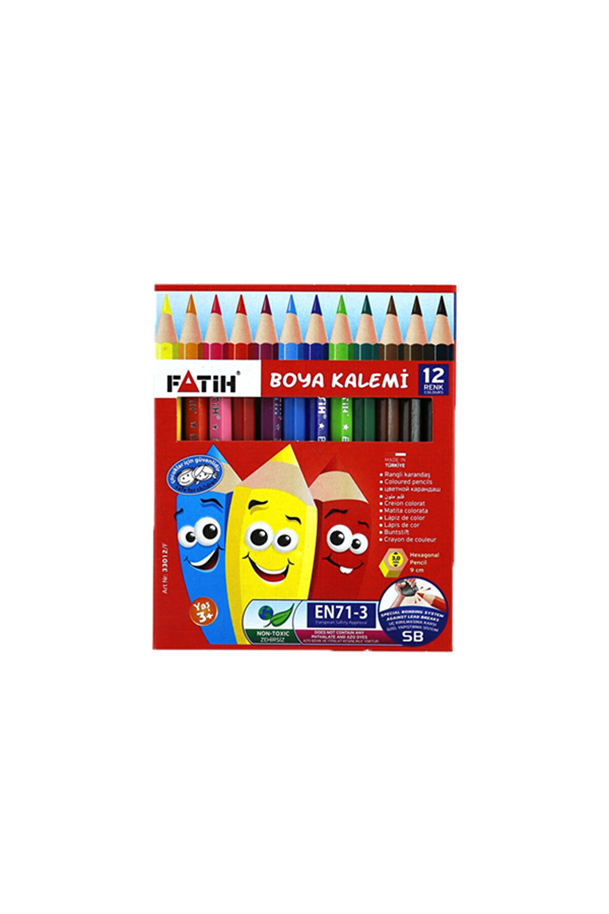 Fatih Kuru Boya Yarım Boy 12 Li 33012 - Kalem ve Kırtasiye Malzemeleri