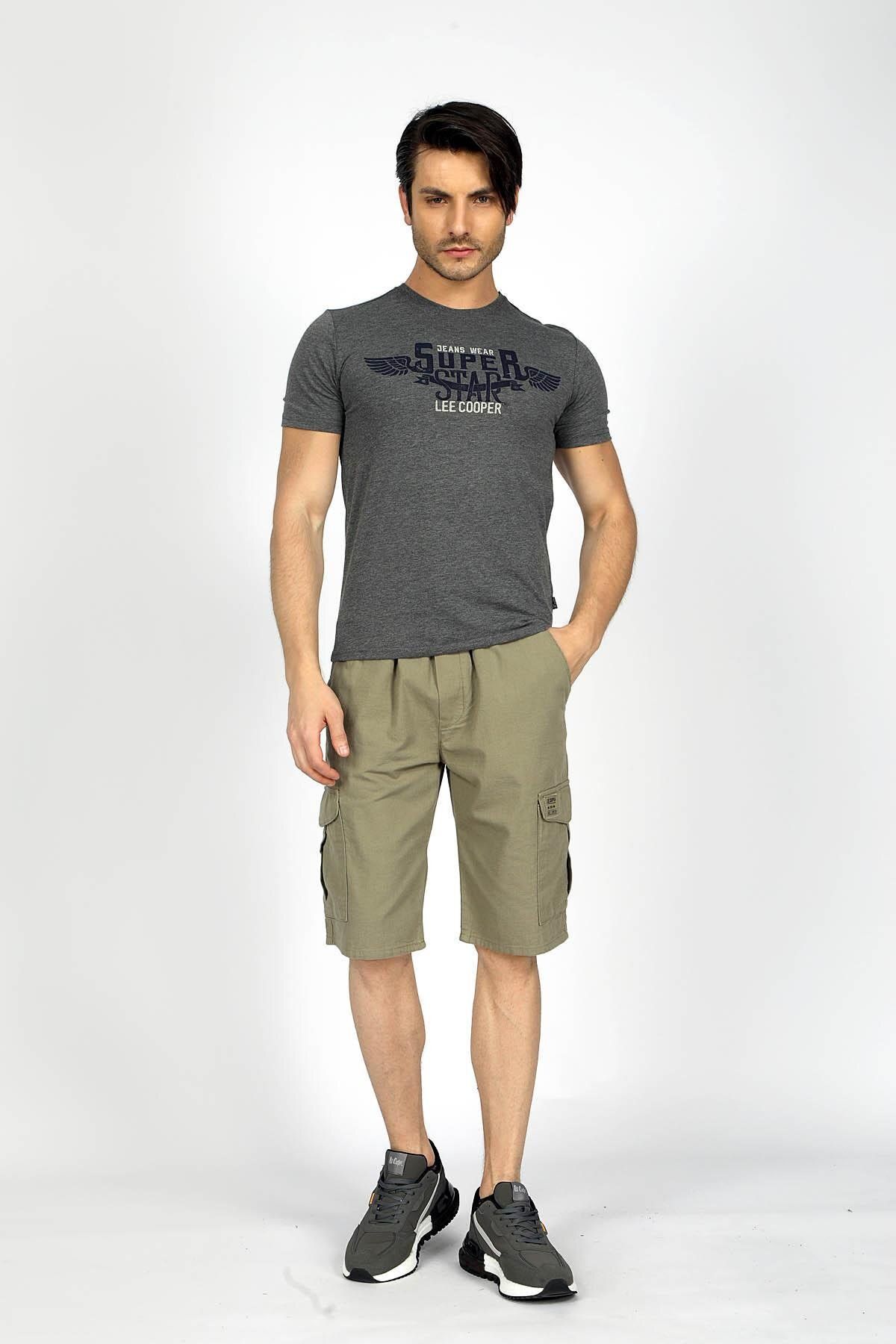 Lee Cooper Newso Erkek %100 Pamuk Dokuma Şort Haki