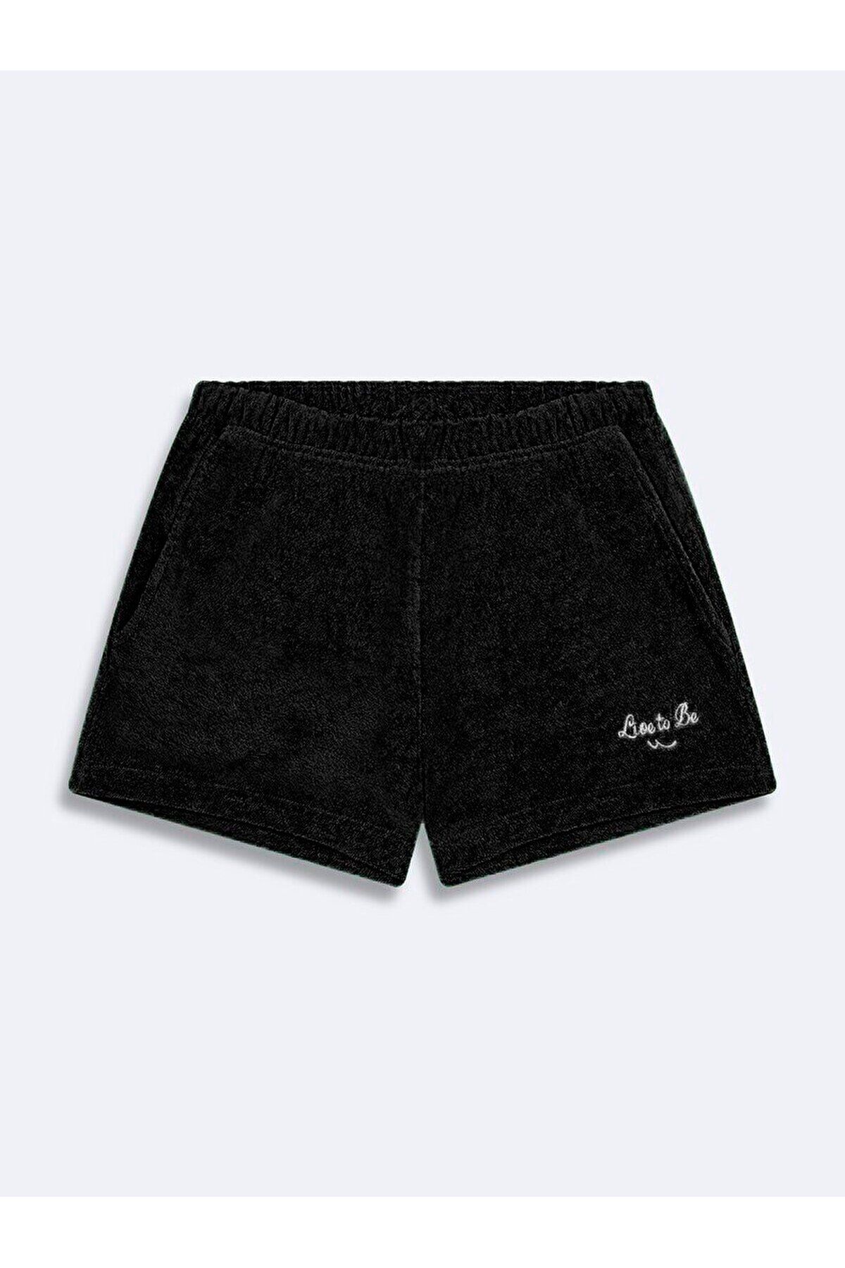 Ltb Baskılı Relaxed Mini Siyah Şort