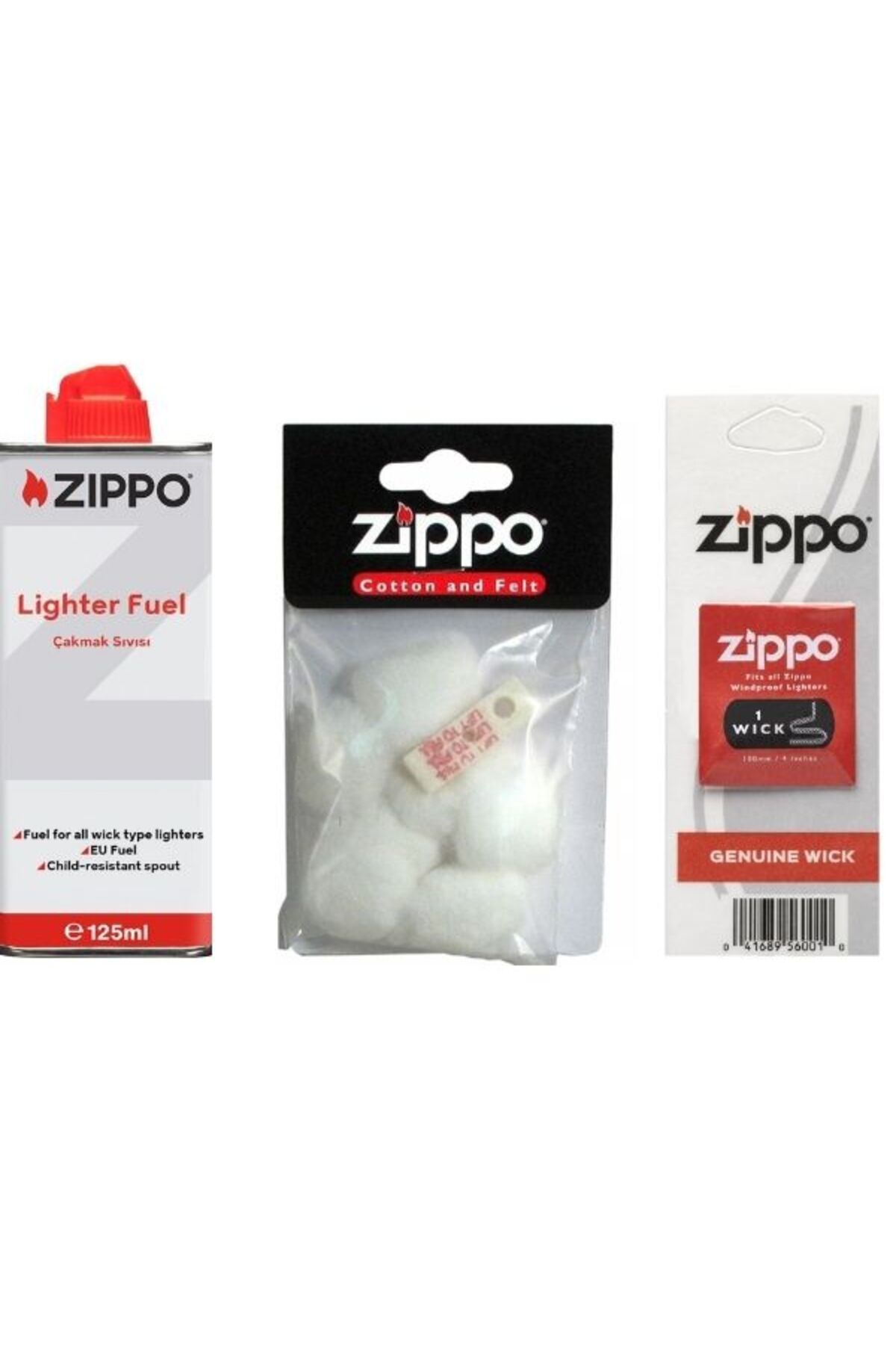 Zippo Çakmak İkmal Seti 1 Bidon Benzin 1 Pamuk 1 Fitil Set7