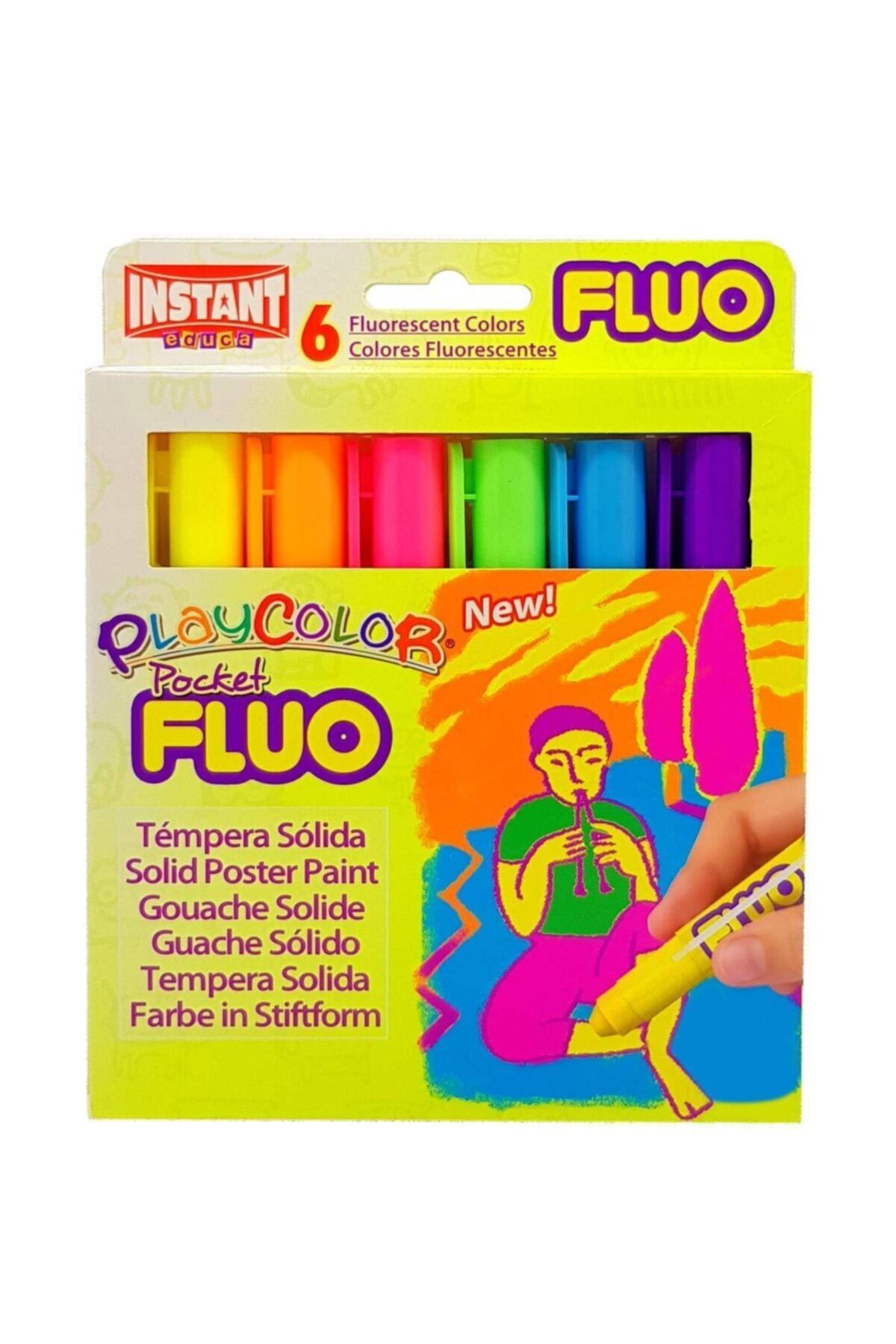GLANCE Instant Playcolor One Fluo Jel Guaj Boya 6'lı Fosforlu Renkler