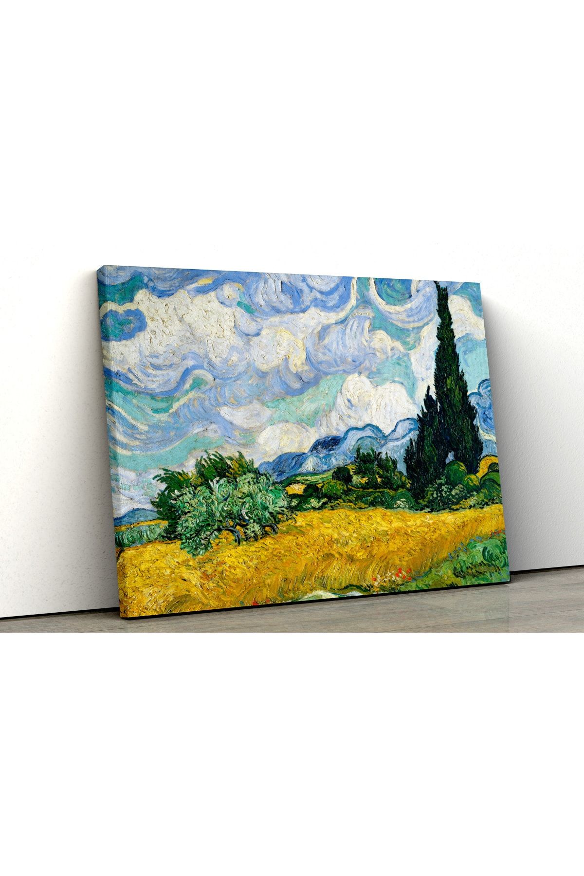 Blok Design Kanvas Tablo Resim Van Gogh Selvili Buğday Tarlası Duvar Tablosu