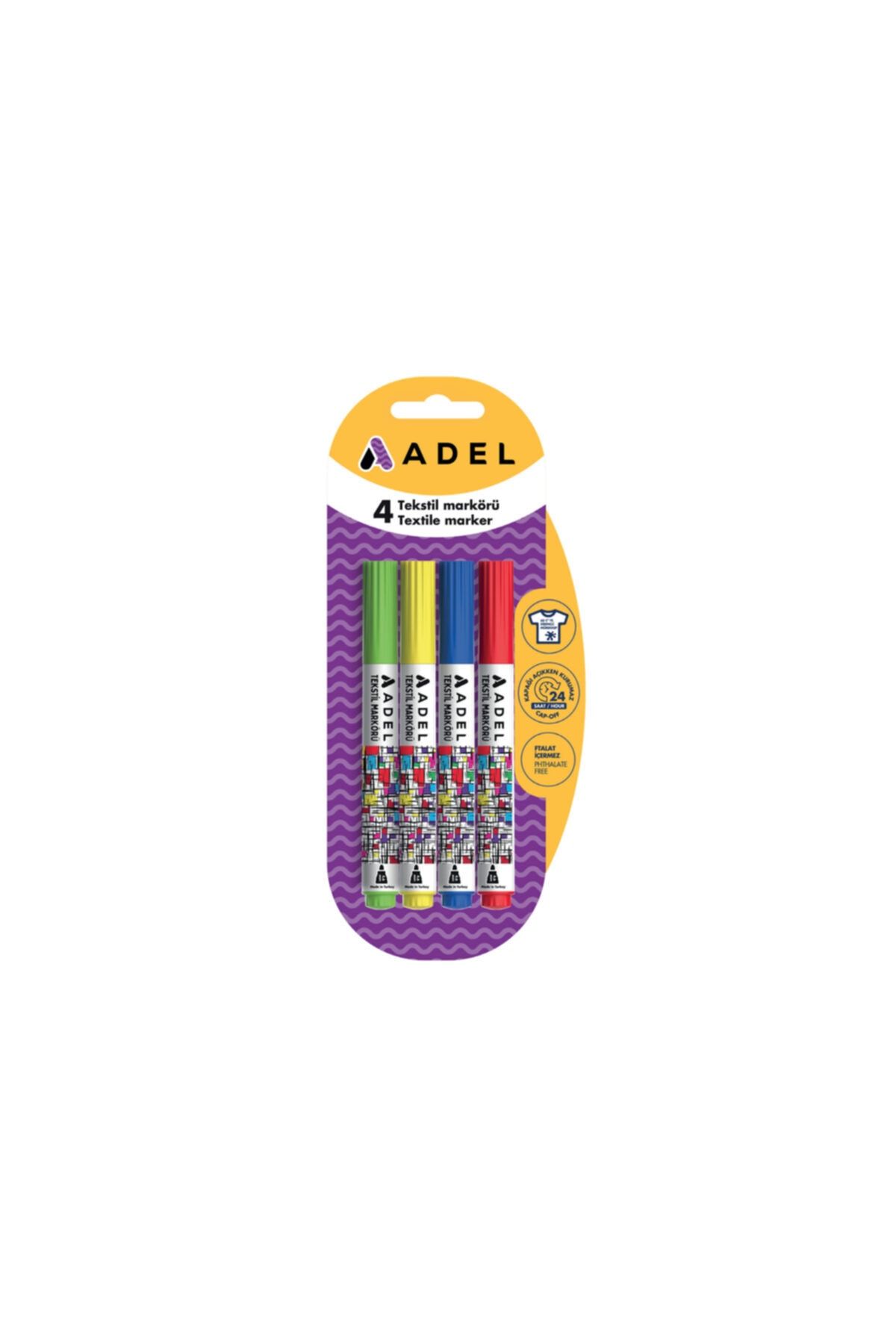 Adel Tekstil Markörü 4'lü Klasik Renkler