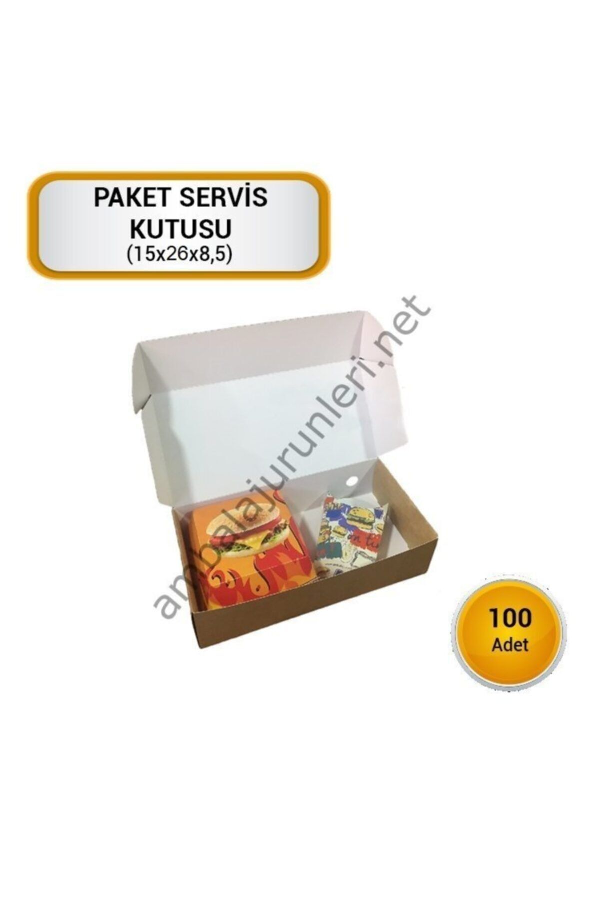 GİZPAK Fast Food Paket Servis Kutusu 26x15x7.5cm