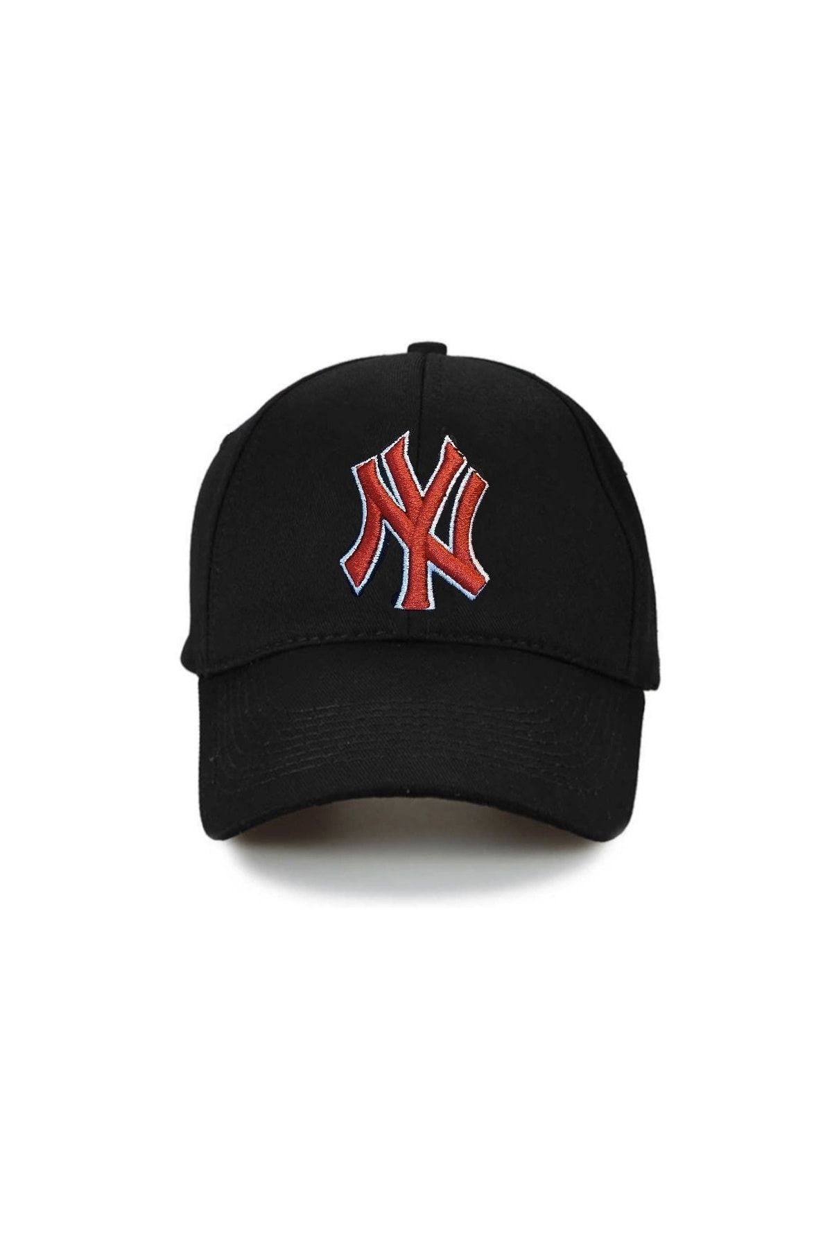 NuxFah Unisex Siyah Ny New York Özel Kırmızı Nakış Şapka
