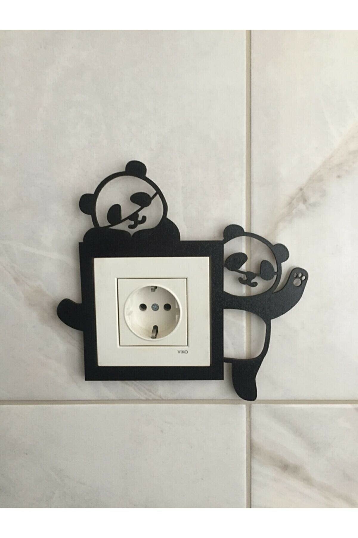 evdeucuz Panda Dekoratif Çocuk Odası Priz Çerçevesi