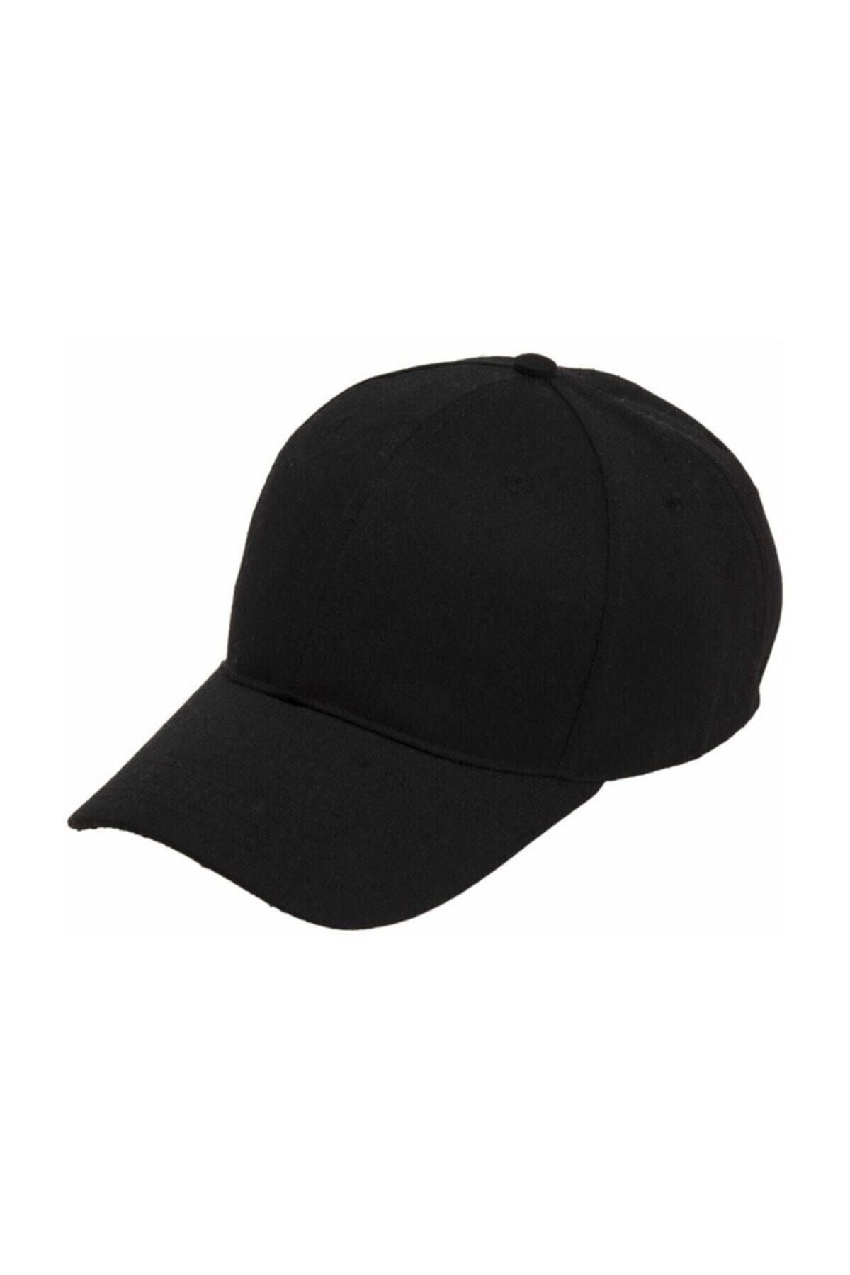 megalaksi Unisex Siyah Kep Arkası Cırtlı Ayarlanabilir Şapka