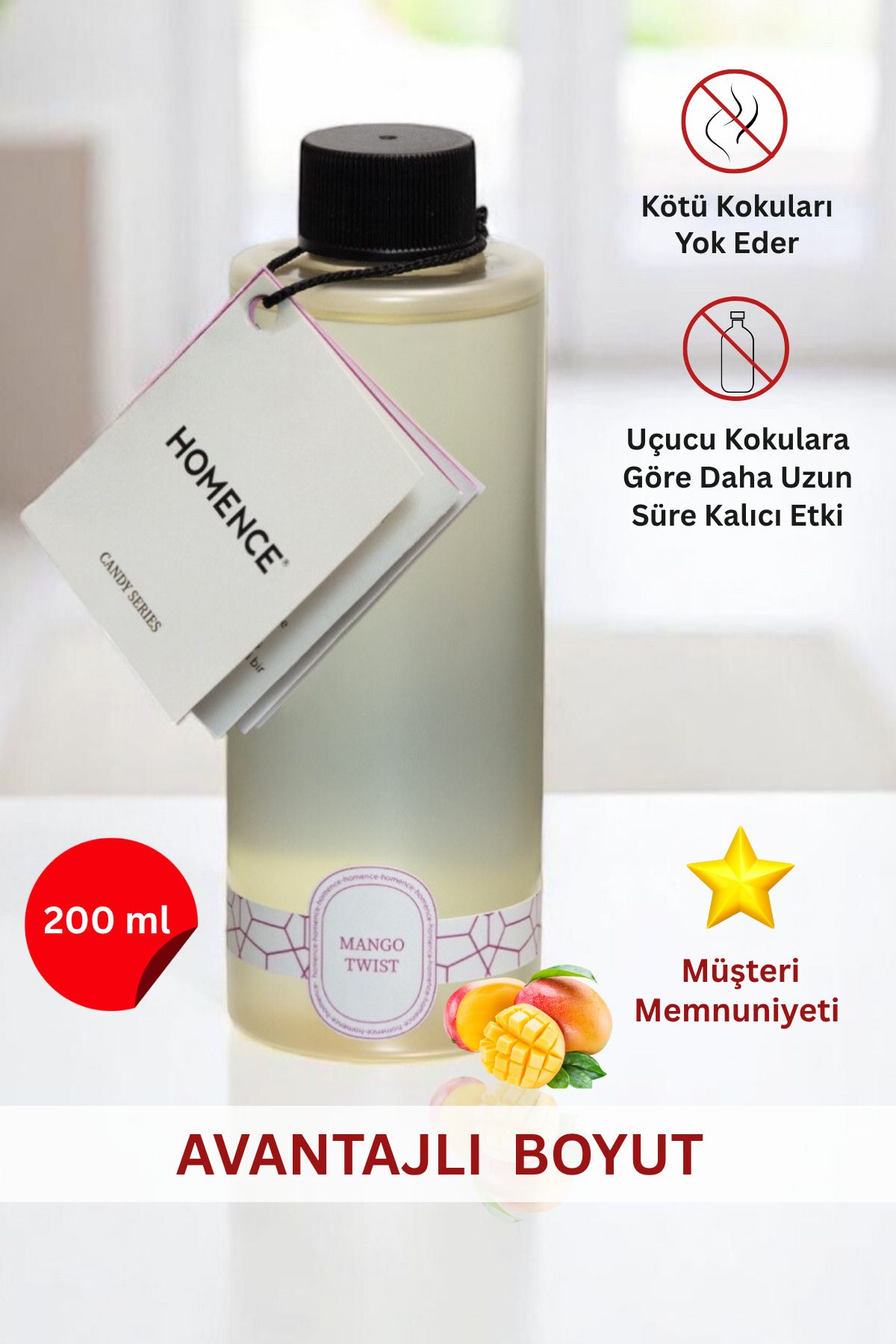 homence Mango Twist Fresh Mango Yedek Esans  Refill Oda Kokusu 200 ml