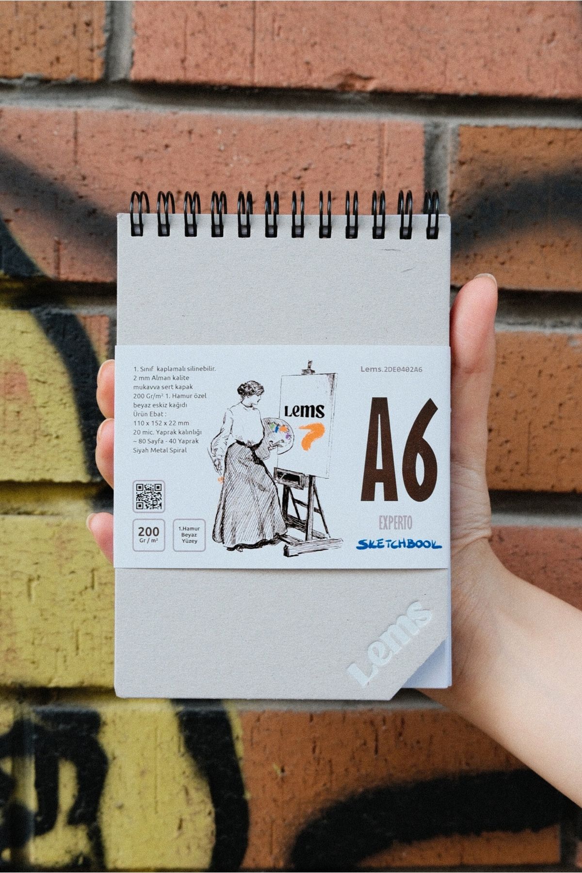 Lemsstudio Experto A6 Sketchbook 200gr. 80 Syf. 40 Yaprak Sert Kapak Eskiz Defteri