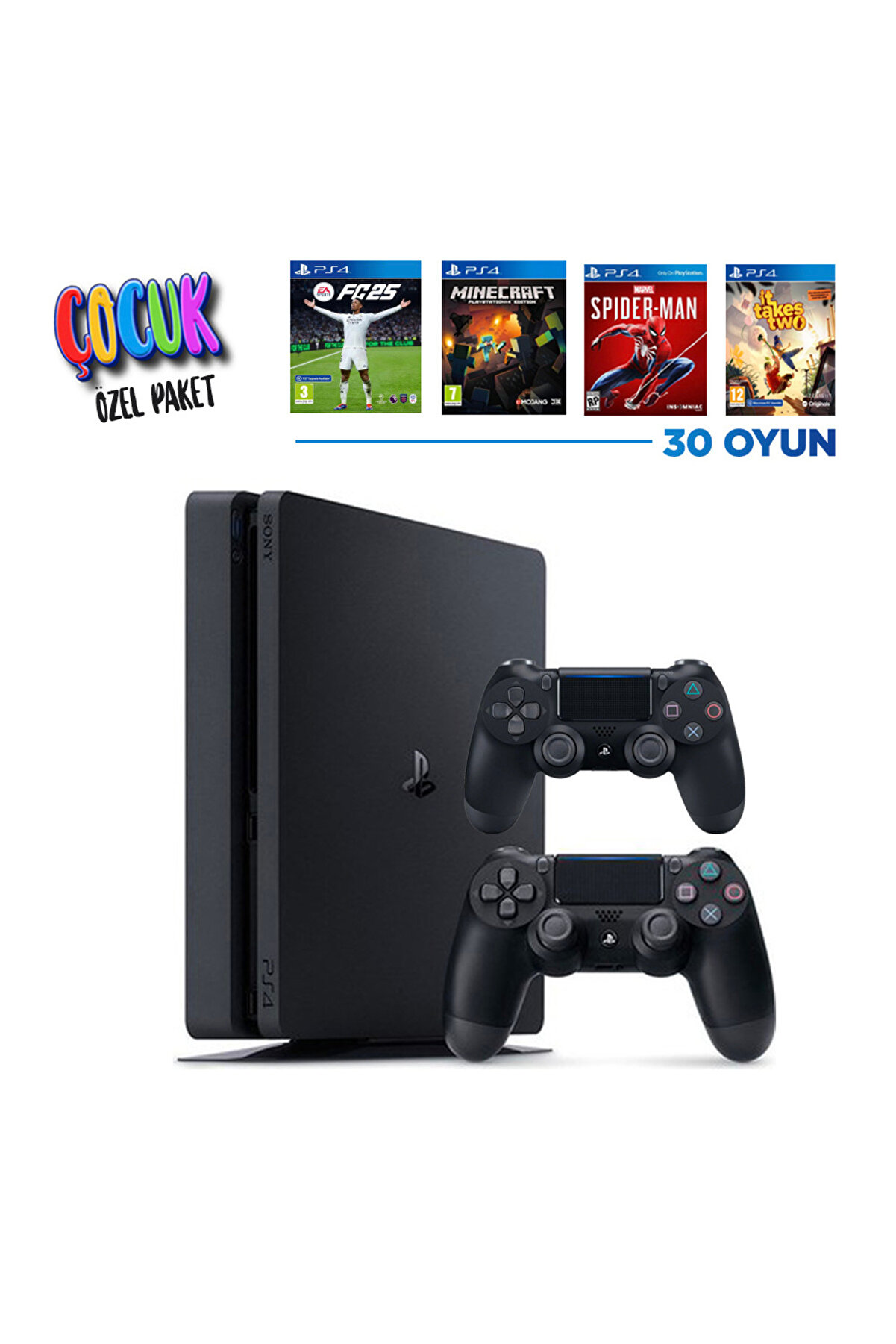 Playstation 4 Slim 1 TB 30 Adet Çocuklara Özel Oyunlar
