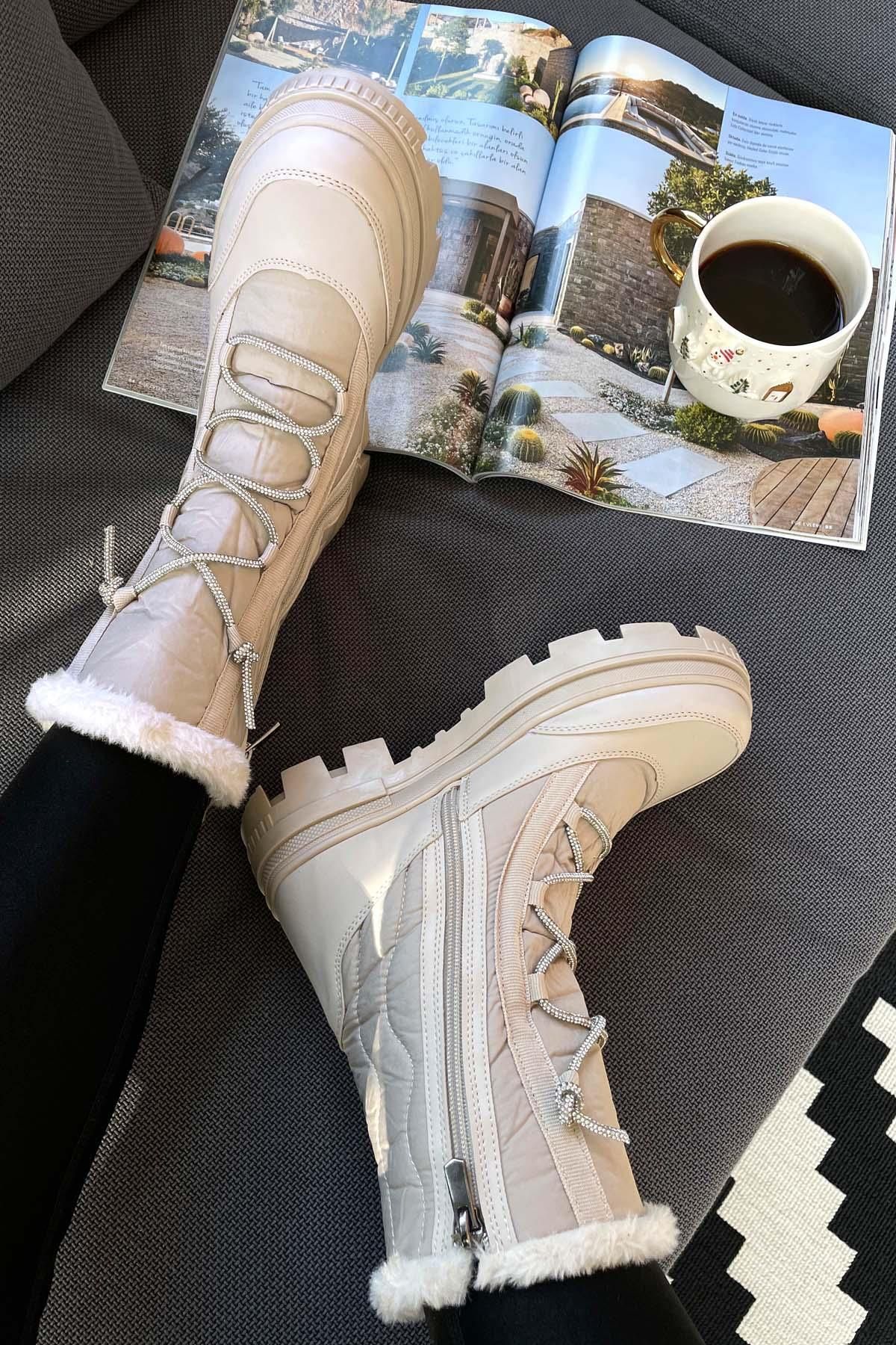 Bambi Bej Kadın Bot & Bootie K02179144767
