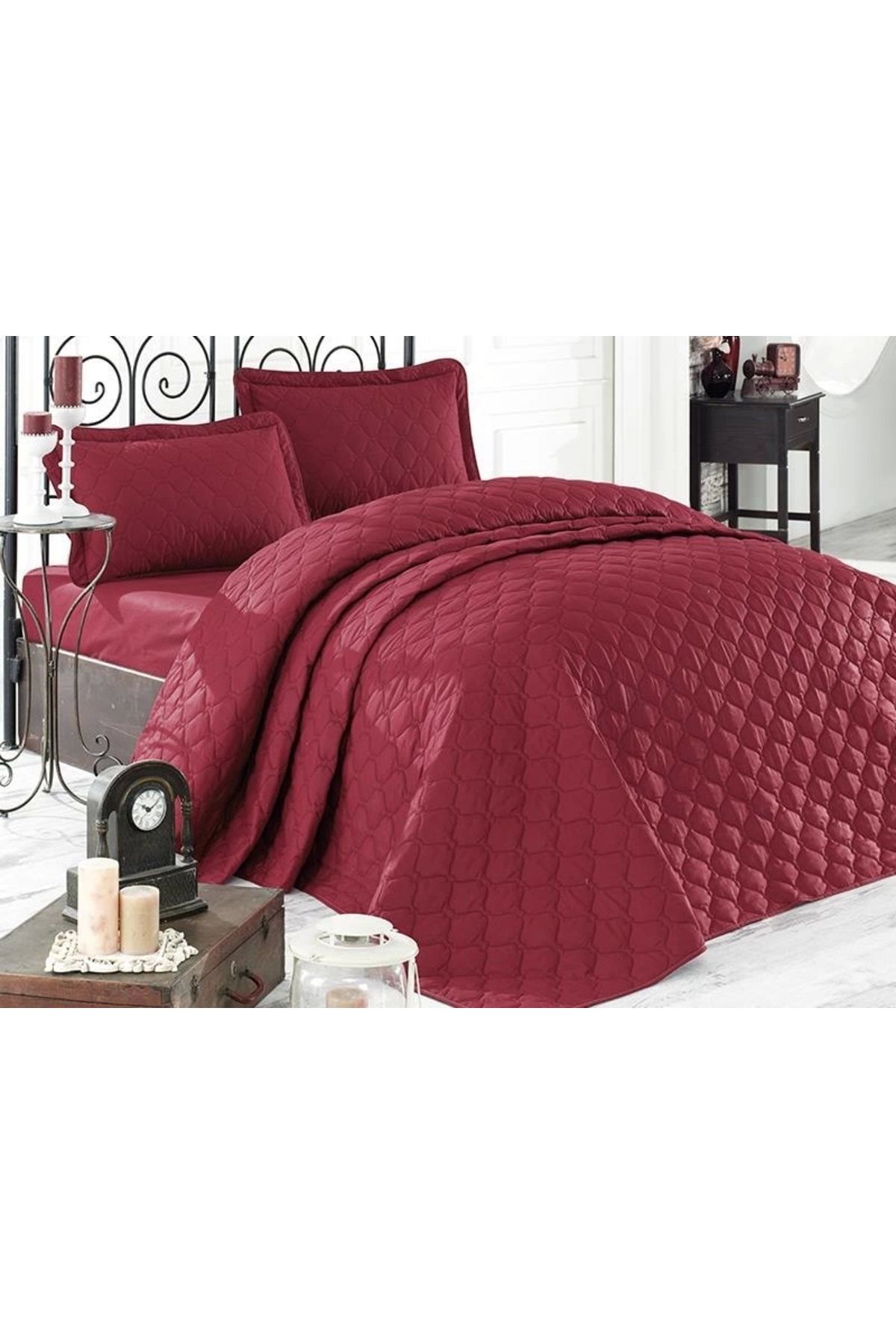 Clasy Ranforce Tek Kişilik Yatak Örtüsü Takımı Rabel Bordo