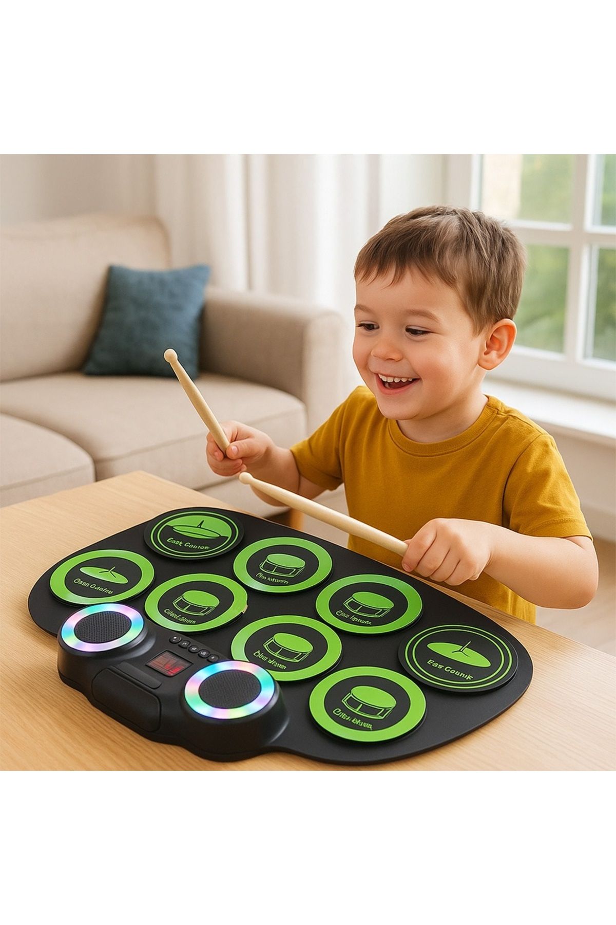 gaman Dijital Şarjlı Bas Bateri Davul Elektronik Roll Up Drum Taşınabilr Silikon