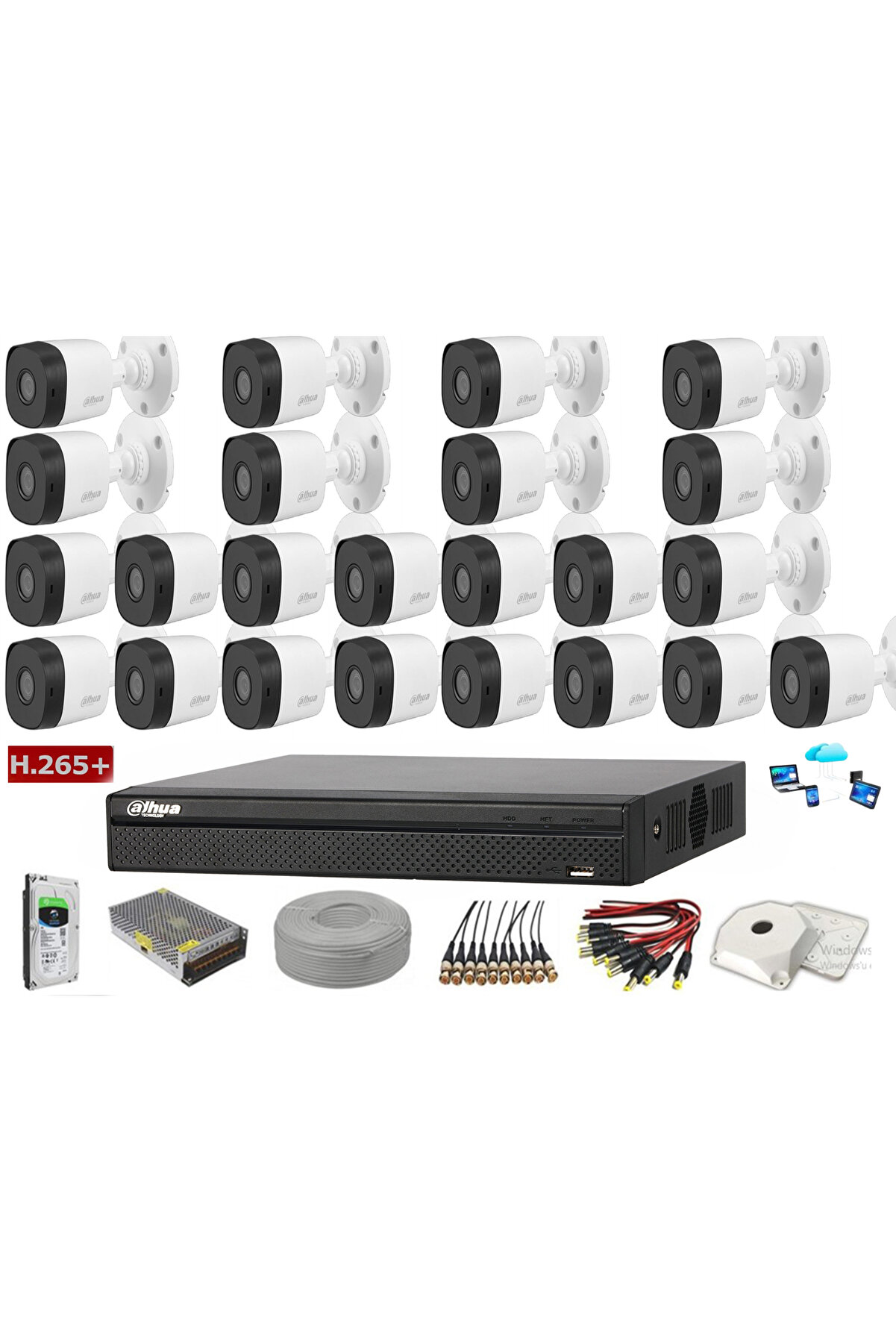 23 Kameralı 2 Mp Ahd Güvenlik Kamera Sistemi DAHUAHAC-B1A21-0360B