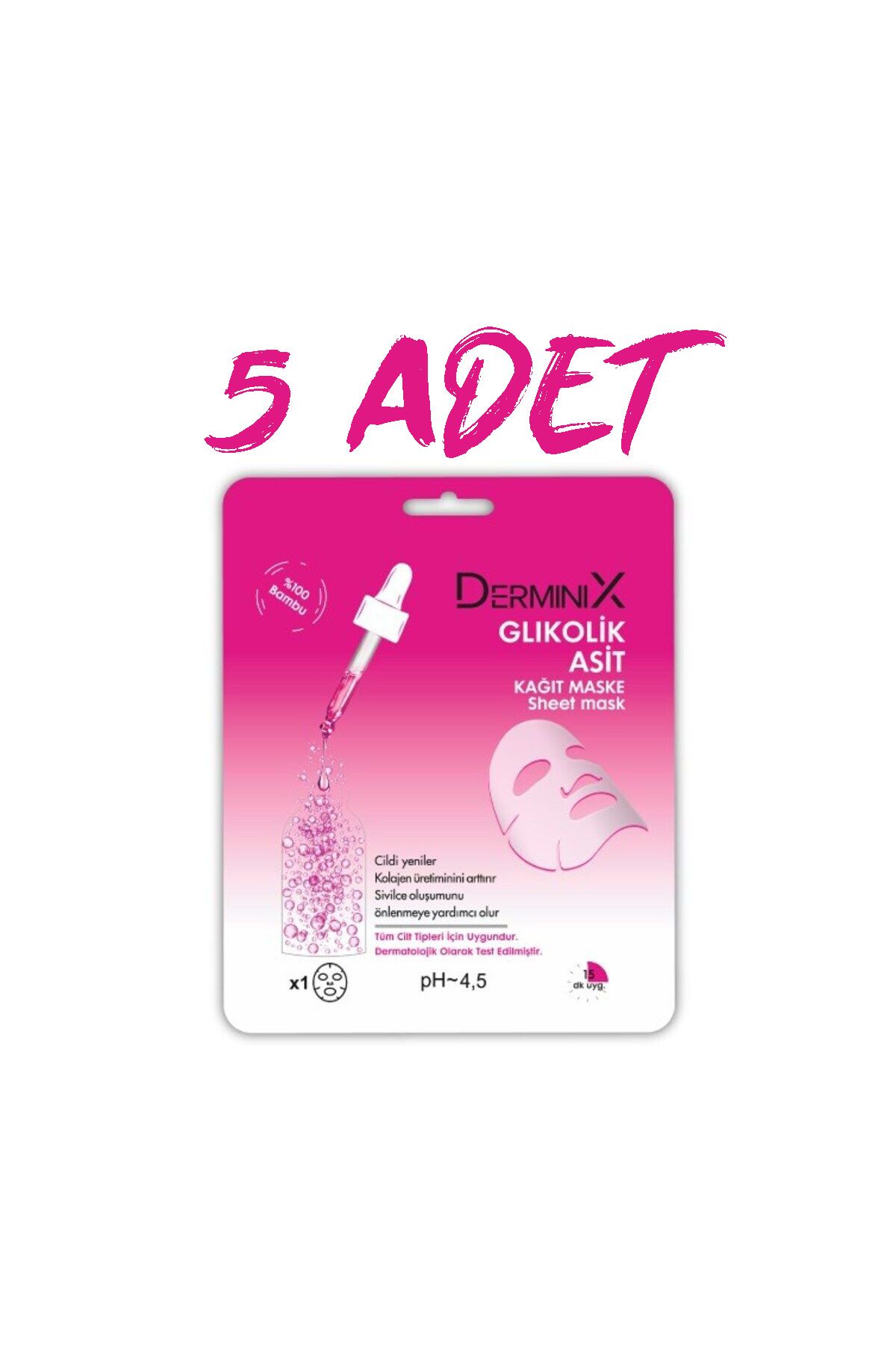 Derminix DERMİNİX GLİKOLİK ASİT KAĞIT MASKE 5 ADET