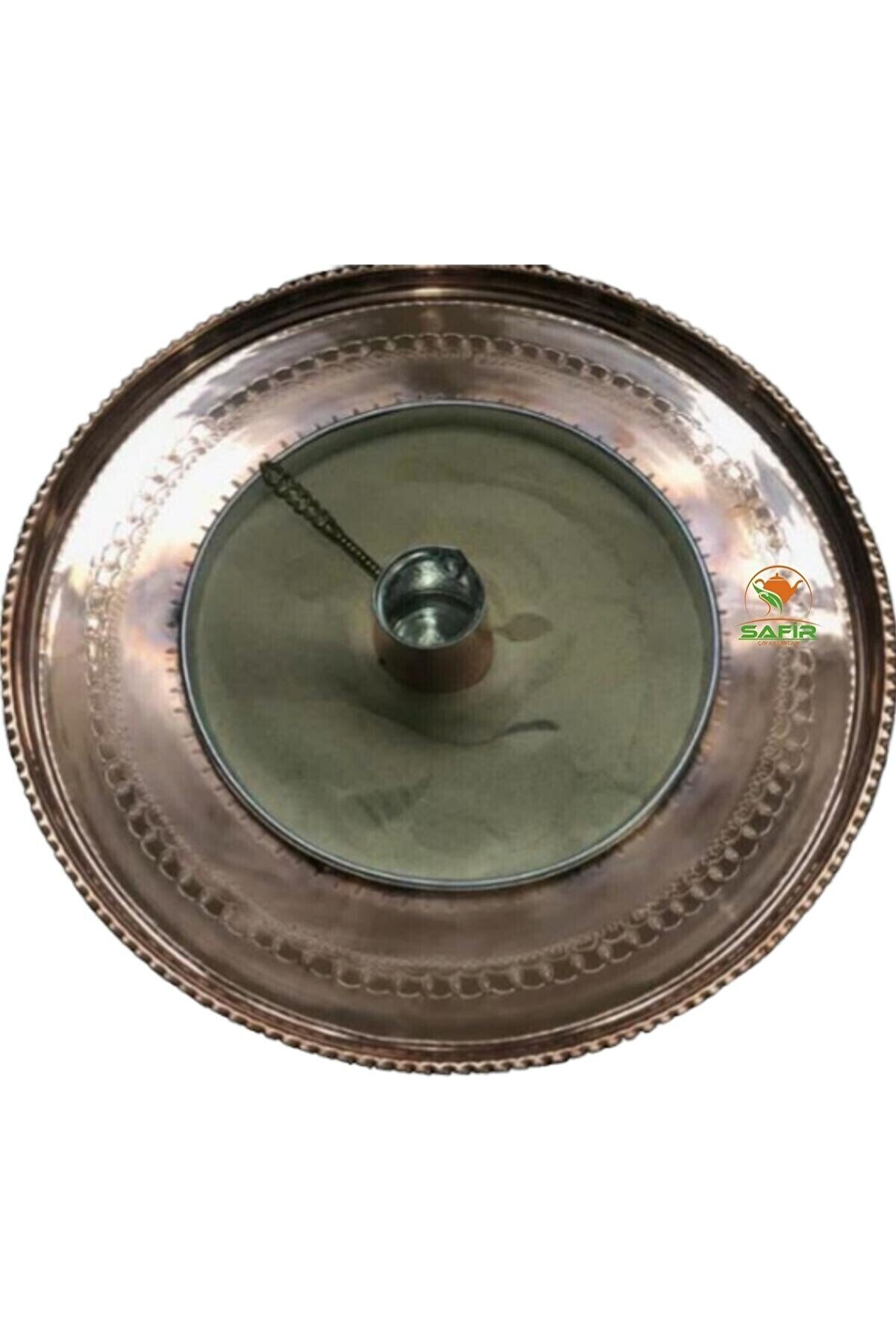 Yuvarlak Kumda Kahve Bakır Kumda Kahve Makinesi Tepsili Kumda Kahve Standı Safir Kumda Kahve