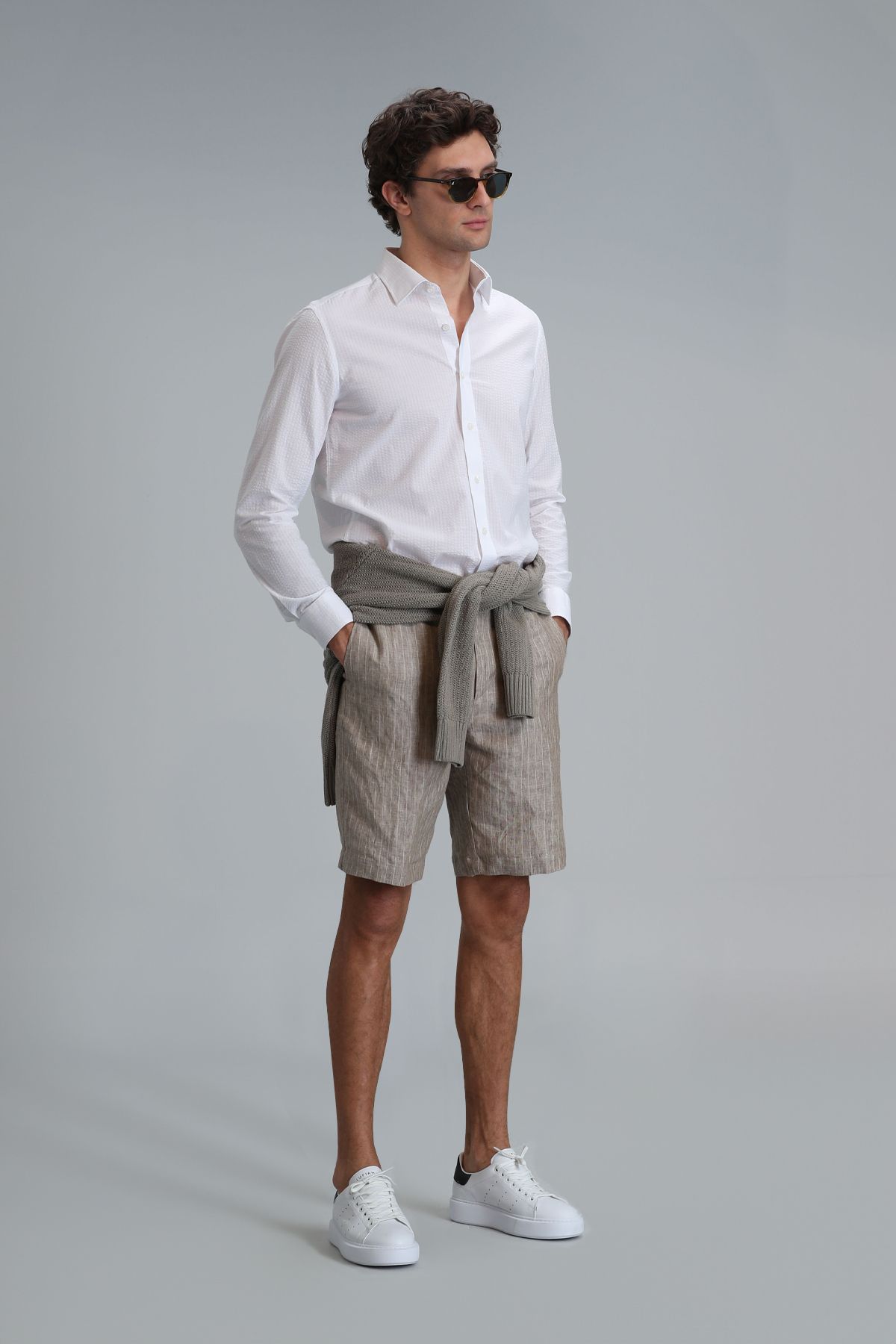 Lufian Andre Spor Erkek Chino Şort Slim Fit Bej