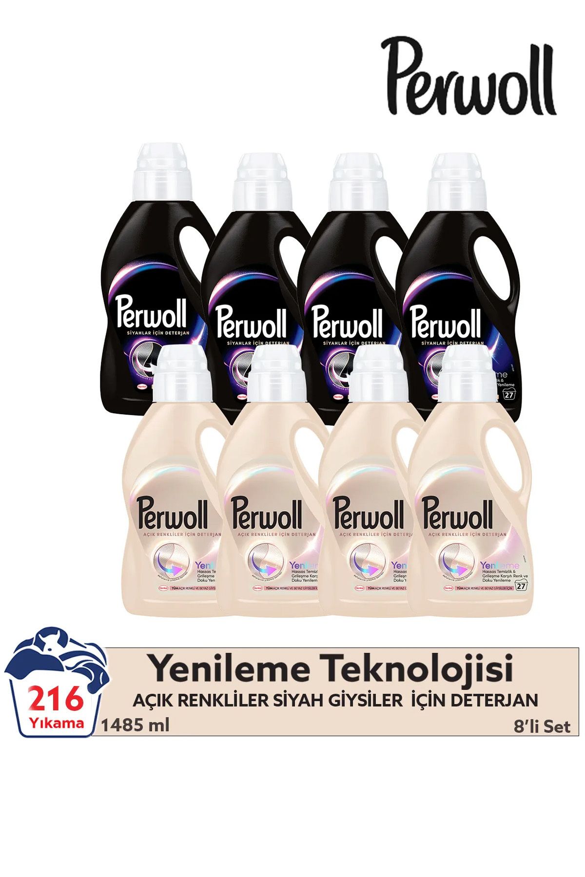 Perwoll Yenileme Siyahlar 4x 1.485 ml 27 Yıkama Beyazlar 4x 1.485 ml 27 Yıkama (216 Yıkama )