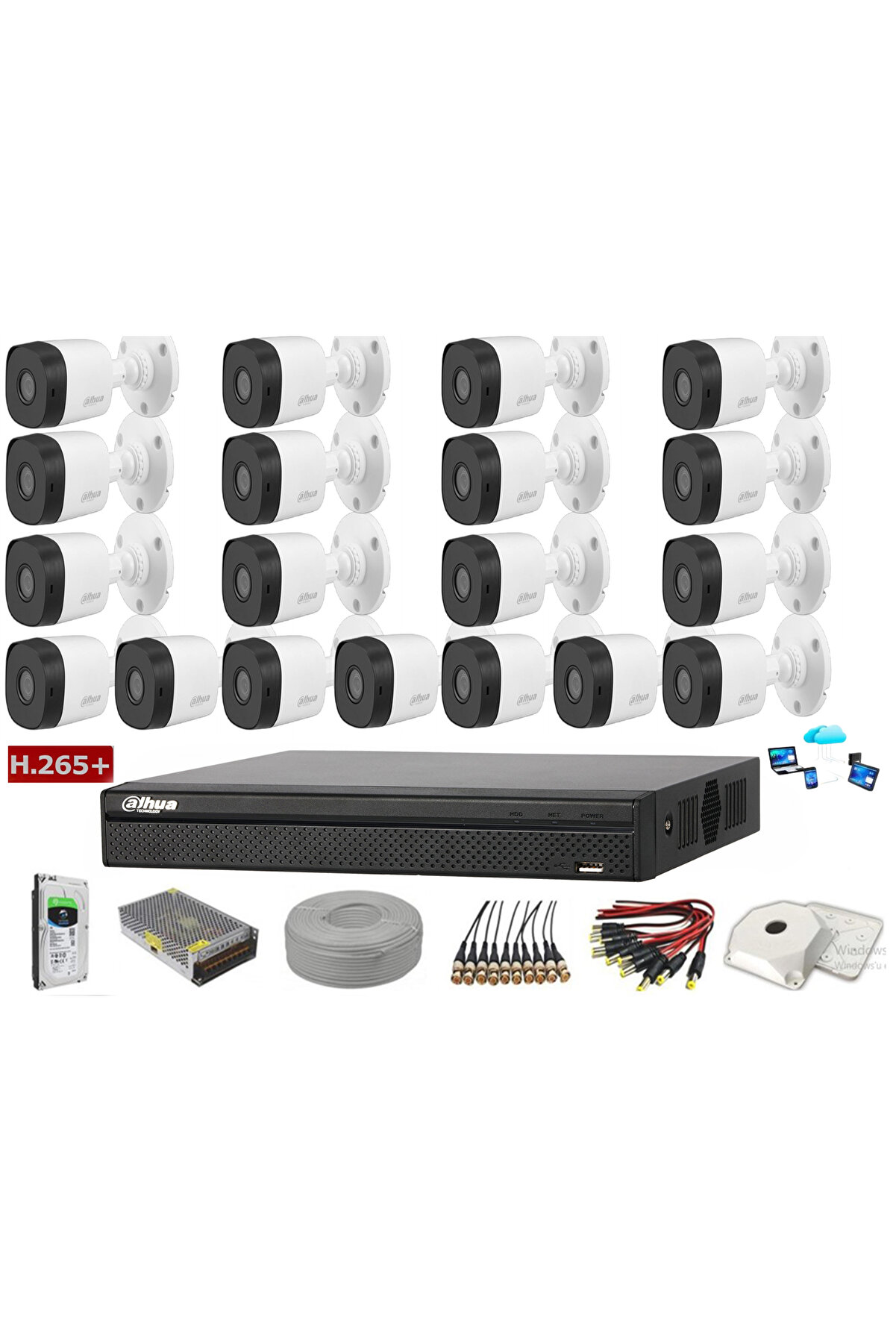 19 Kameralı 2 Mp Ahd Güvenlik Kamera Sistemi DAHUAHAC-B1A21-0360B